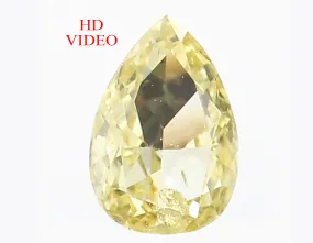 0.14 Ct Natural Loose Diamond Pear Yellow Color SI1 Clarity 4.50 MM L8625