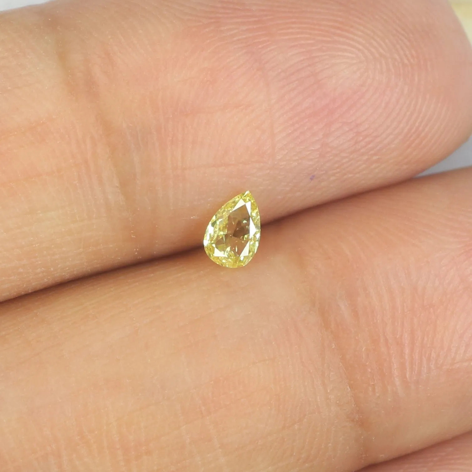 0.14 Ct Natural Loose Diamond Pear Yellow Color SI1 Clarity 4.50 MM L8625