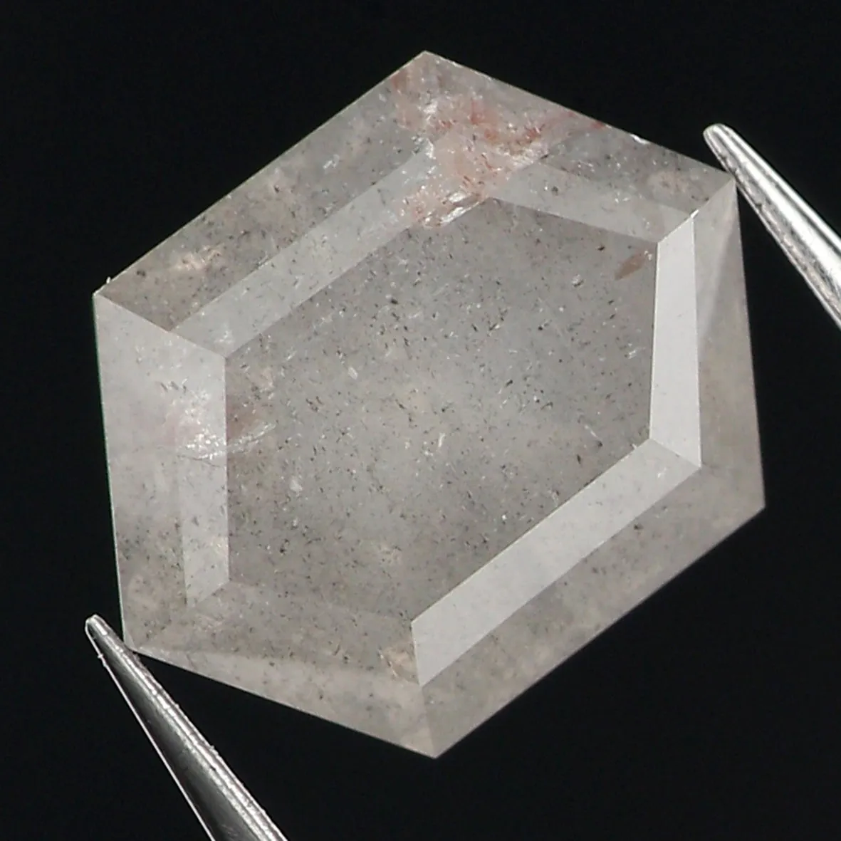 0.46 Ct Natural Loose Hexagon Shape Diamond Grey Hexagon Cut Diamond 5.45 MM Natural Loose Diamond Grey Hexagon Rose Cut Diamond