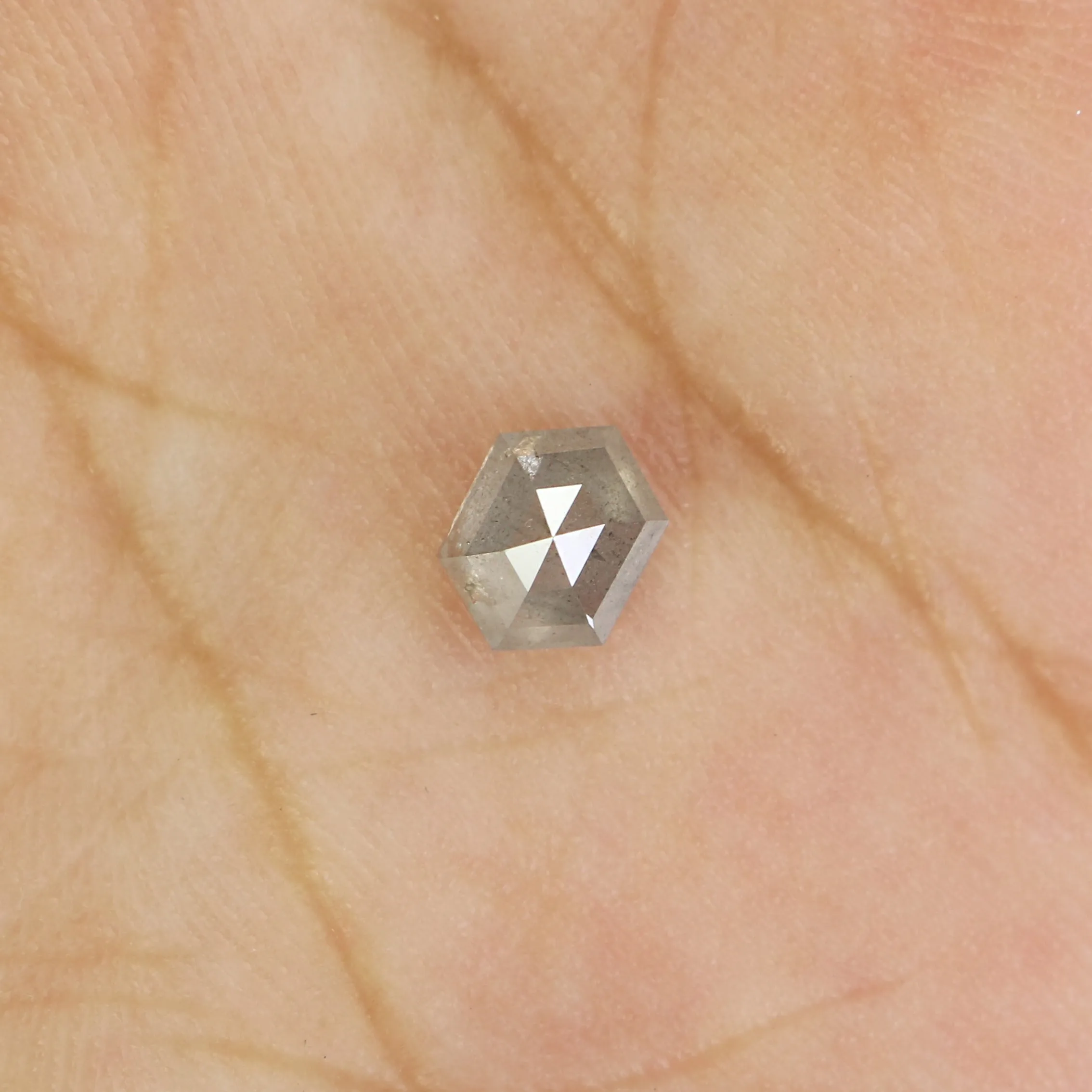 0.46 Ct Natural Loose Hexagon Shape Diamond Grey Hexagon Cut Diamond 5.45 MM Natural Loose Diamond Grey Hexagon Rose Cut Diamond