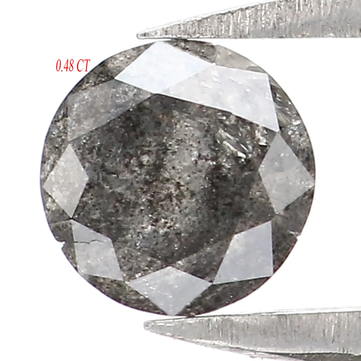 0.48 Ct Natural Loose Round Cut Diamond Black Grey Color Diamond 4.90 MM Natural Loose Salt And Pepper Round Brilliant Cut Diamo