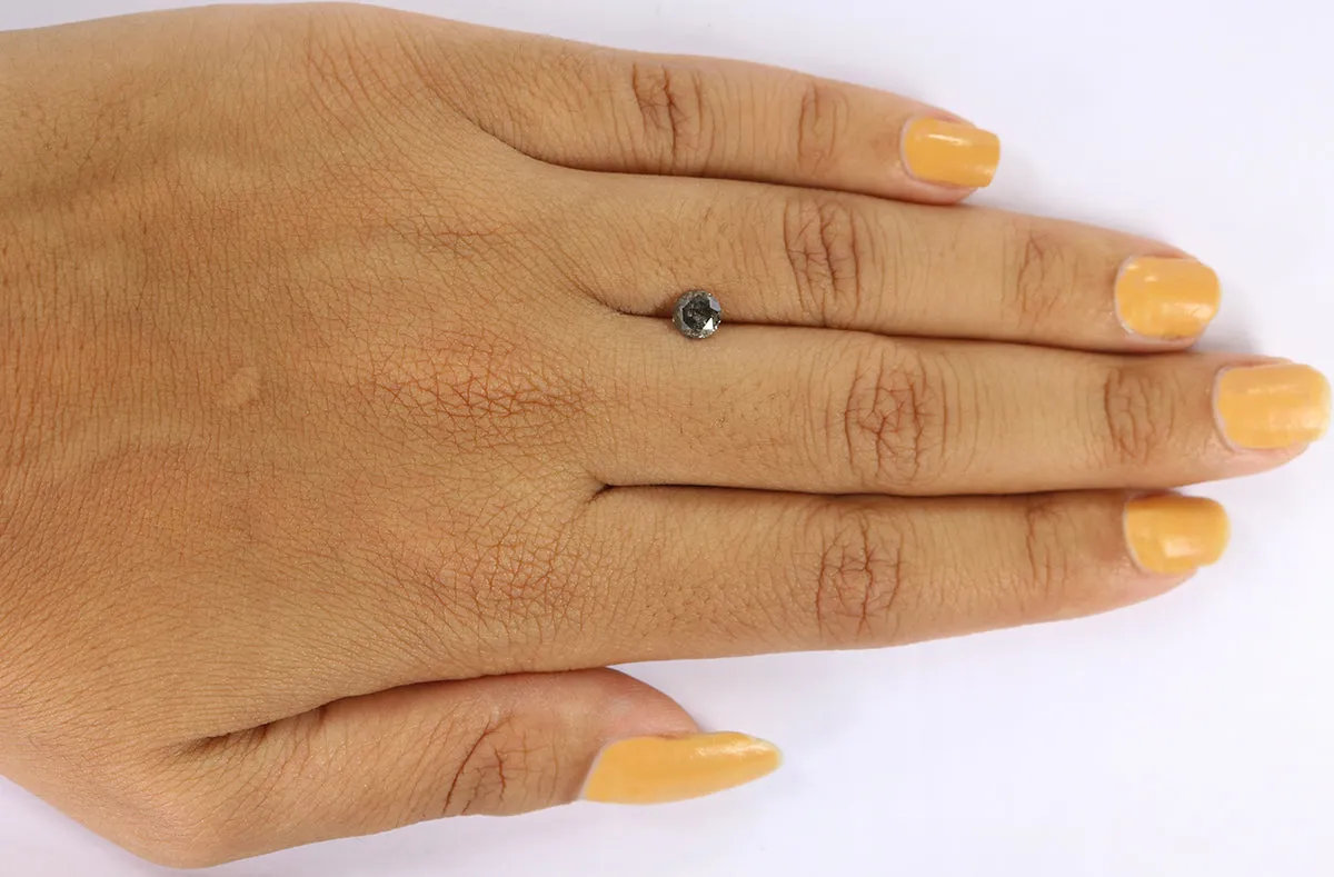 0.48 Ct Natural Loose Round Cut Diamond Black Grey Color Diamond 4.90 MM Natural Loose Salt And Pepper Round Brilliant Cut Diamo