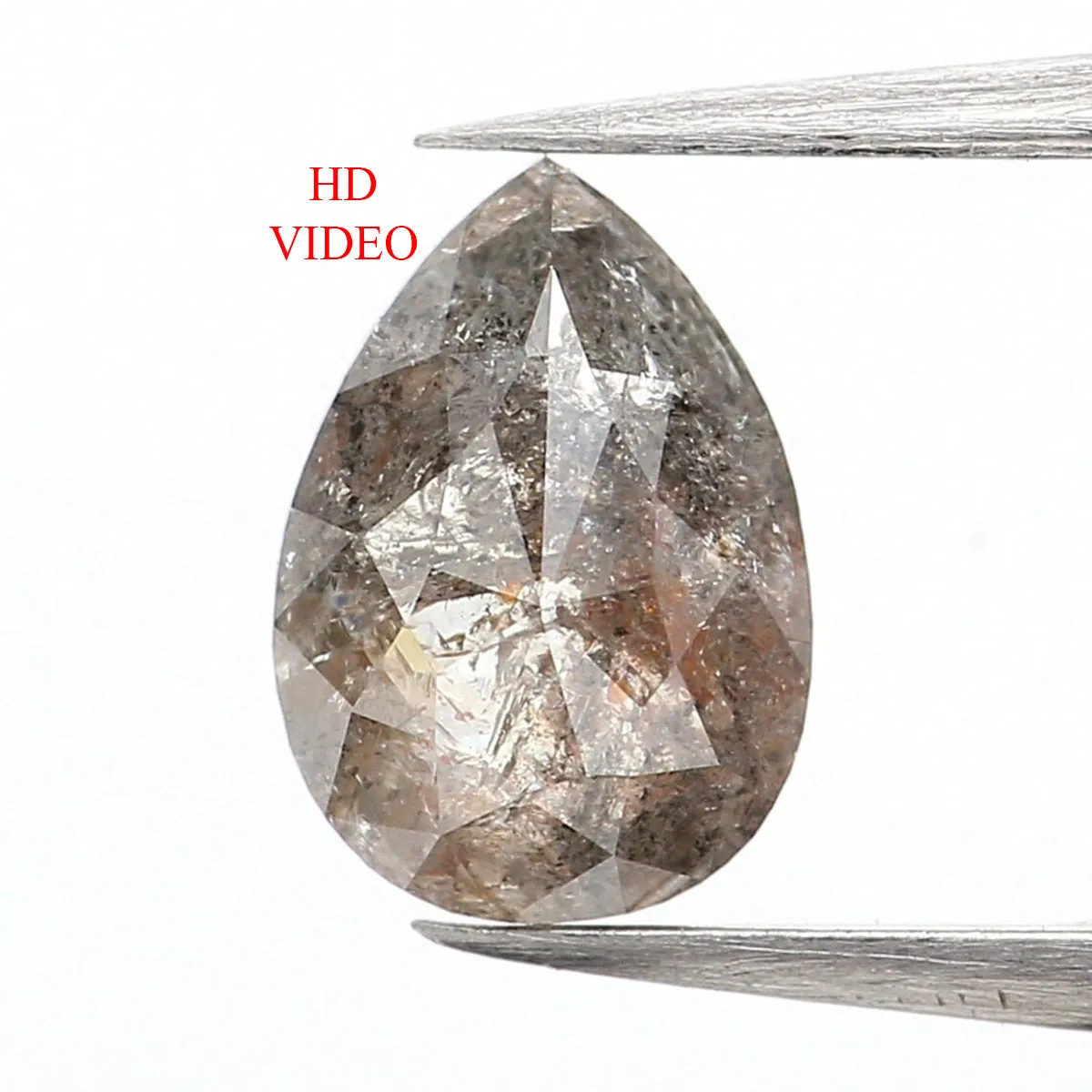 0.61 CT Natural Loose Diamond, Pear Diamond, Grey Diamond, Brown Diamond, Rustic Diamond, Pear Cut Diamond, Fancy Color Diamond,