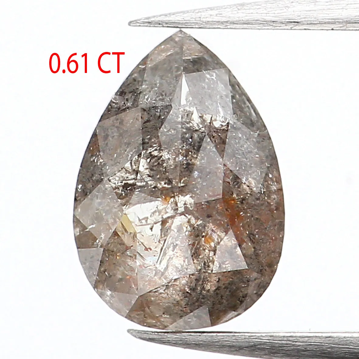 0.61 CT Natural Loose Diamond, Pear Diamond, Grey Diamond, Brown Diamond, Rustic Diamond, Pear Cut Diamond, Fancy Color Diamond,