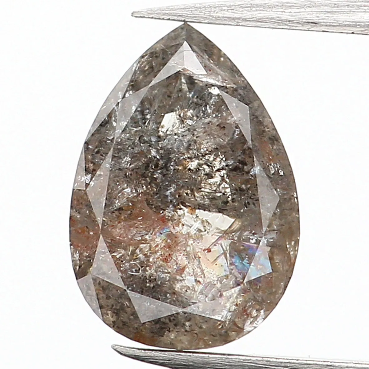 0.61 CT Natural Loose Diamond, Pear Diamond, Grey Diamond, Brown Diamond, Rustic Diamond, Pear Cut Diamond, Fancy Color Diamond,