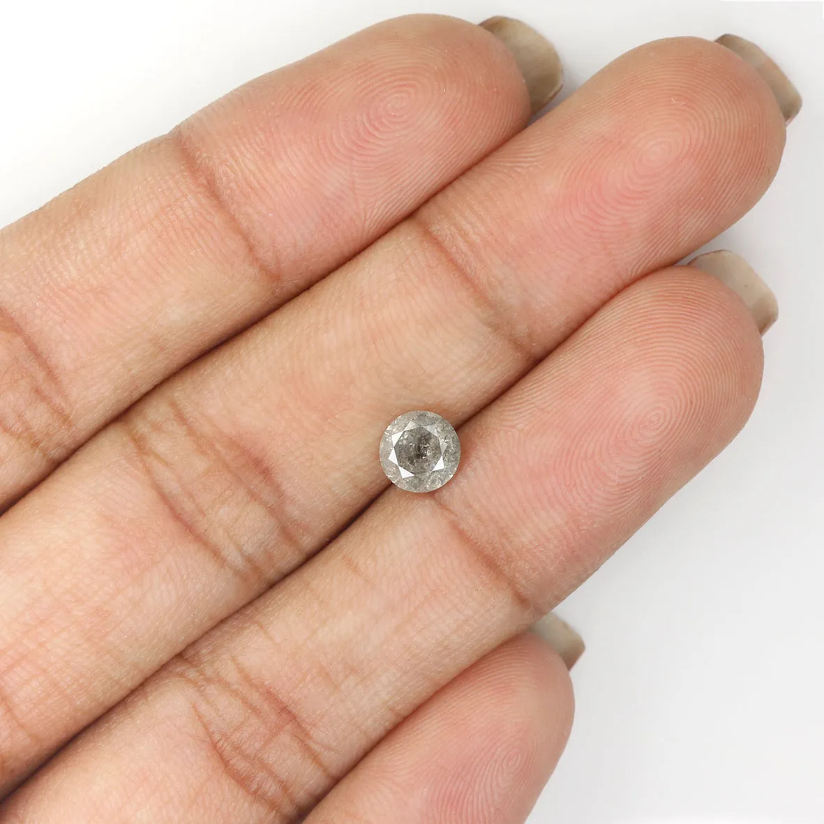 0.70 Ct Natural Loose Diamond, Round Brilliant Cut, Salt And Pepper Diamond, Black Gray Diamond, Rustic Diamond, Round Cut Diamo