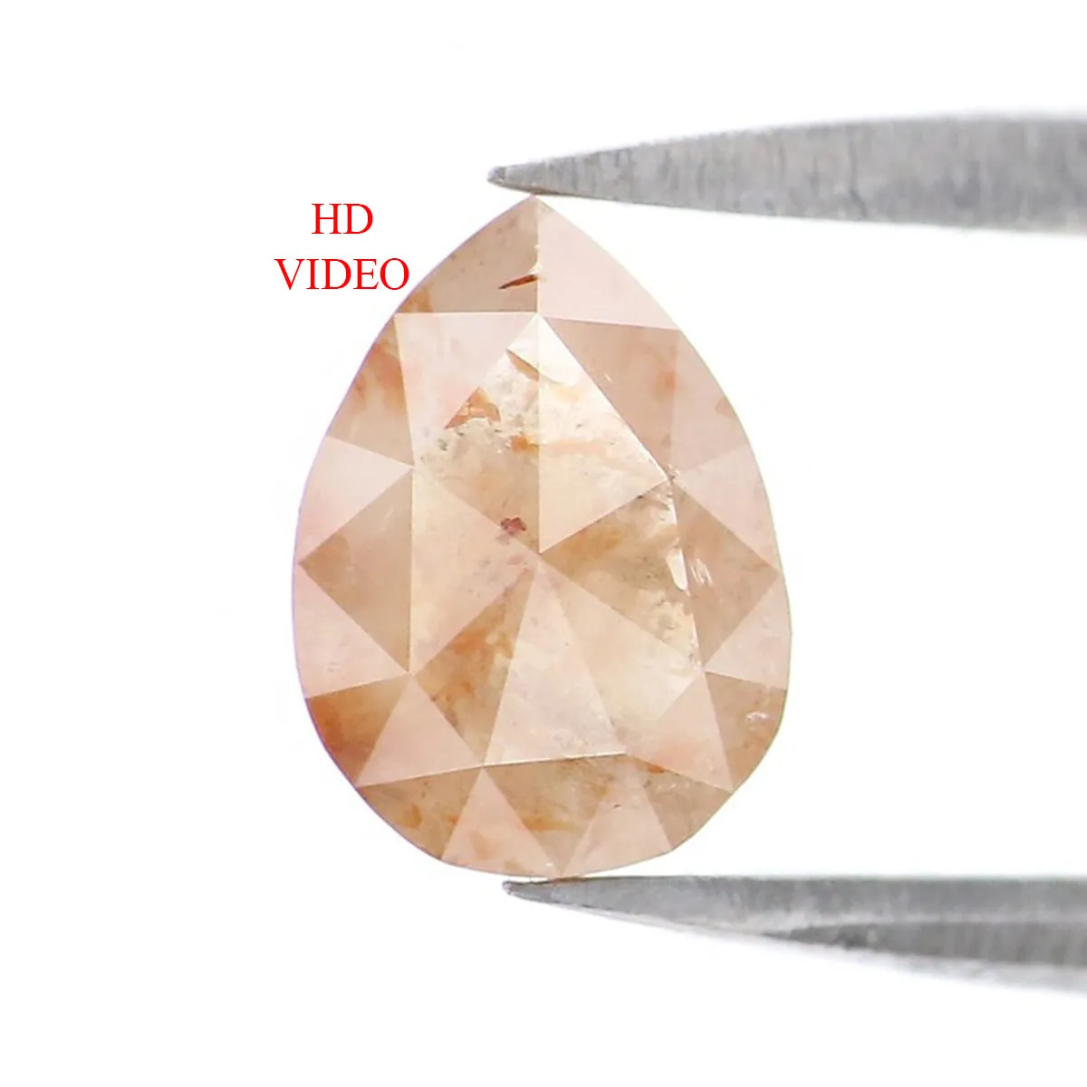 0.92 CT Natural Loose Pear Shape Diamond Brown Grey Color Pear Cut Diamond 7.40 MM Natural Loose Diamond Pear Shape Rose Cut Dia