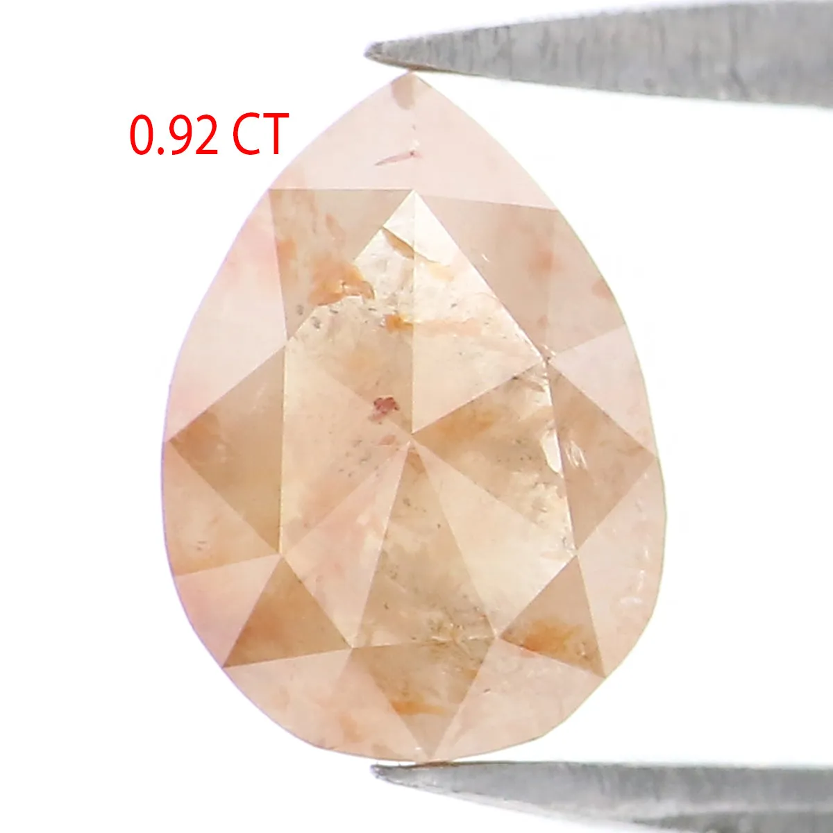 0.92 CT Natural Loose Pear Shape Diamond Brown Grey Color Pear Cut Diamond 7.40 MM Natural Loose Diamond Pear Shape Rose Cut Dia