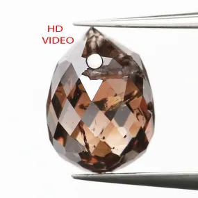 1.02 Ct Natural Loose Diamond Drop Black Brown Color SI1 Clarity 6.00 MM L9257