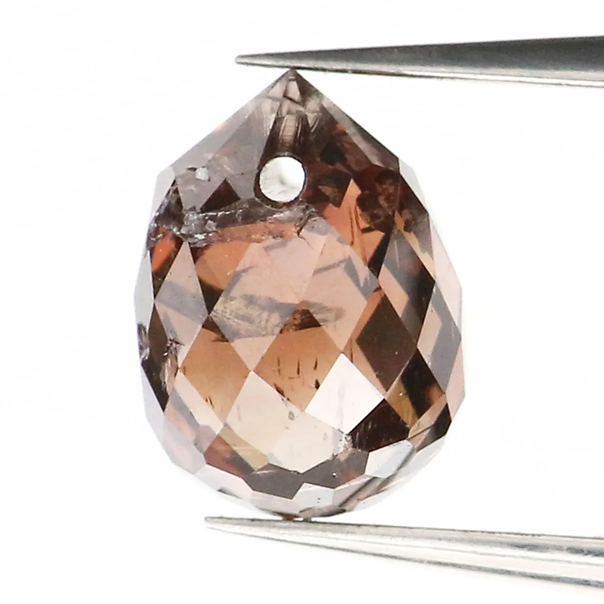 1.02 Ct Natural Loose Diamond Drop Black Brown Color SI1 Clarity 6.00 MM L9257