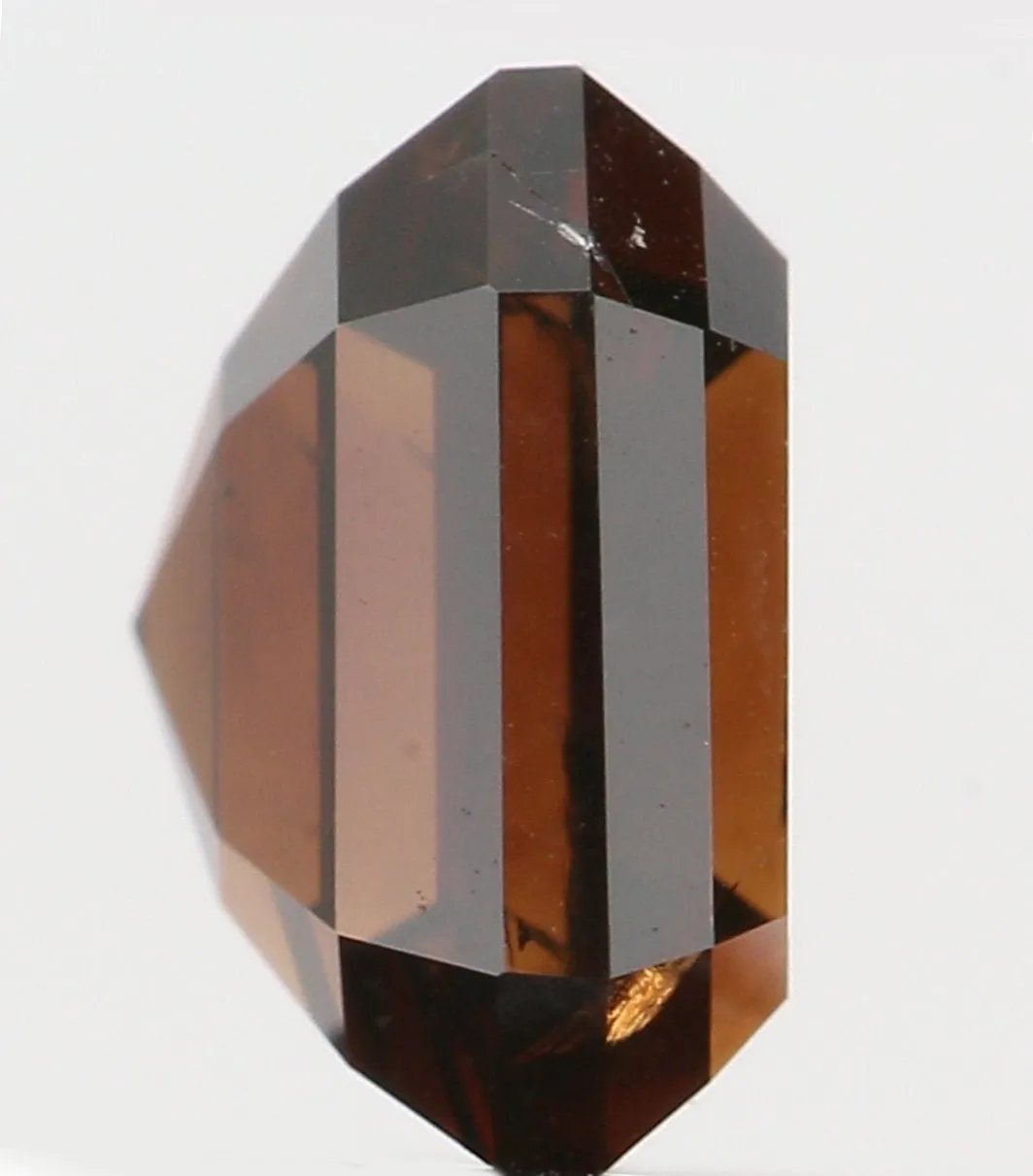 1.10 Ct IGI CERTIFIED Natural Loose Emerald Shape Diamond Deep Orange Brown Color Emerald Diamond 5.90 MM Natural Emerald Cut Di