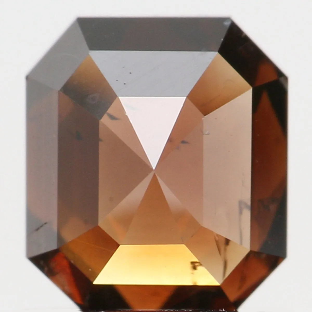 1.10 Ct IGI CERTIFIED Natural Loose Emerald Shape Diamond Deep Orange Brown Color Emerald Diamond 5.90 MM Natural Emerald Cut Di