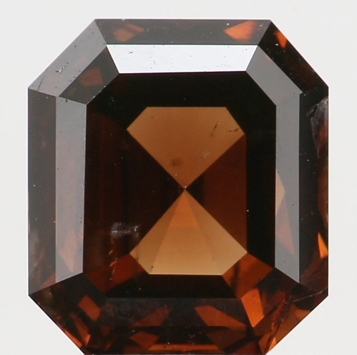 1.10 Ct IGI CERTIFIED Natural Loose Emerald Shape Diamond Deep Orange Brown Color Emerald Diamond 5.90 MM Natural Emerald Cut Di