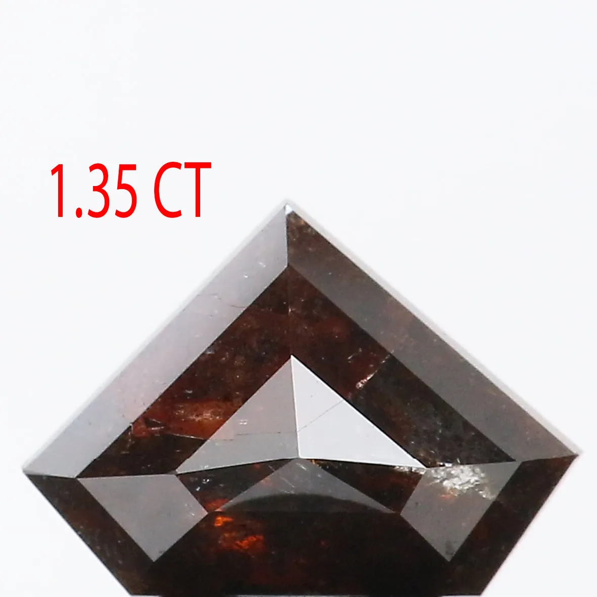 1.35 Ct Natural Loose Diamond Shield Dark Brown Color 6.55 MM L9419