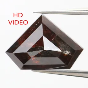 1.35 Ct Natural Loose Diamond Shield Dark Brown Color 6.55 MM L9419