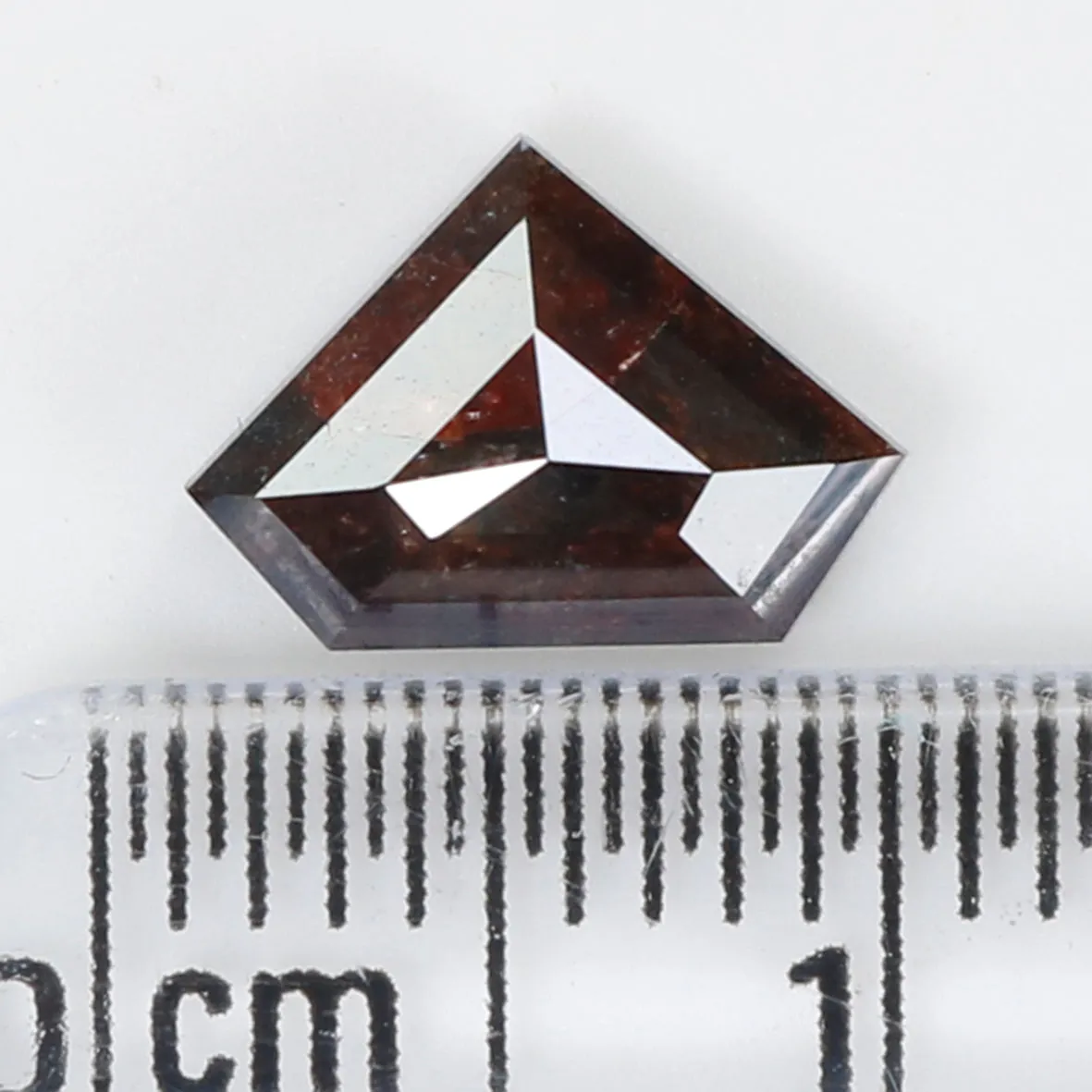 1.35 Ct Natural Loose Diamond Shield Dark Brown Color 6.55 MM L9419