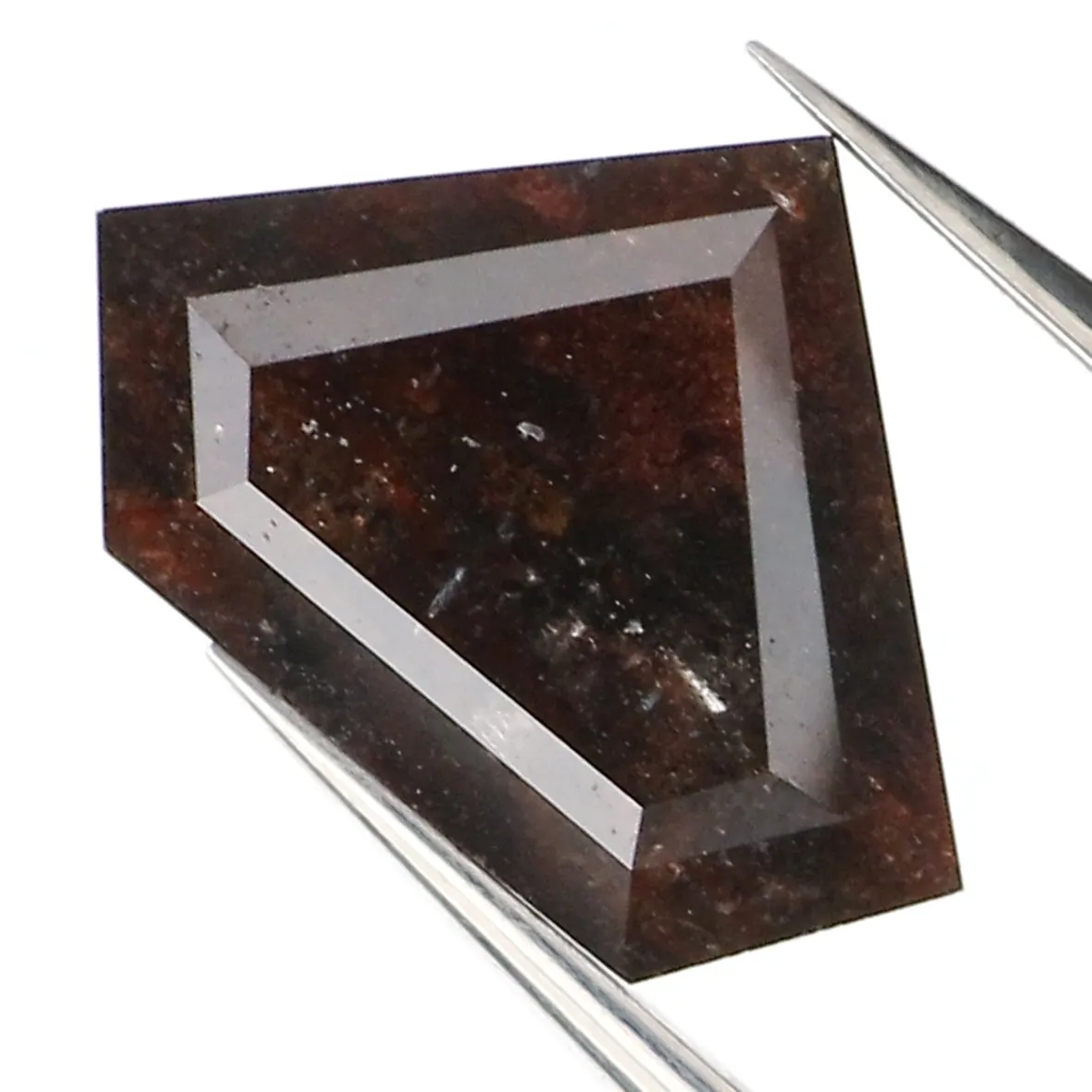 1.35 Ct Natural Loose Diamond Shield Dark Brown Color 6.55 MM L9419