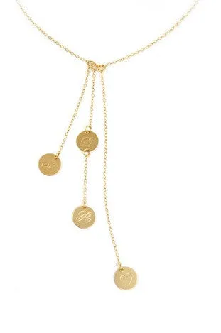 14K Gold Filled Cascade 4 Disc Necklace