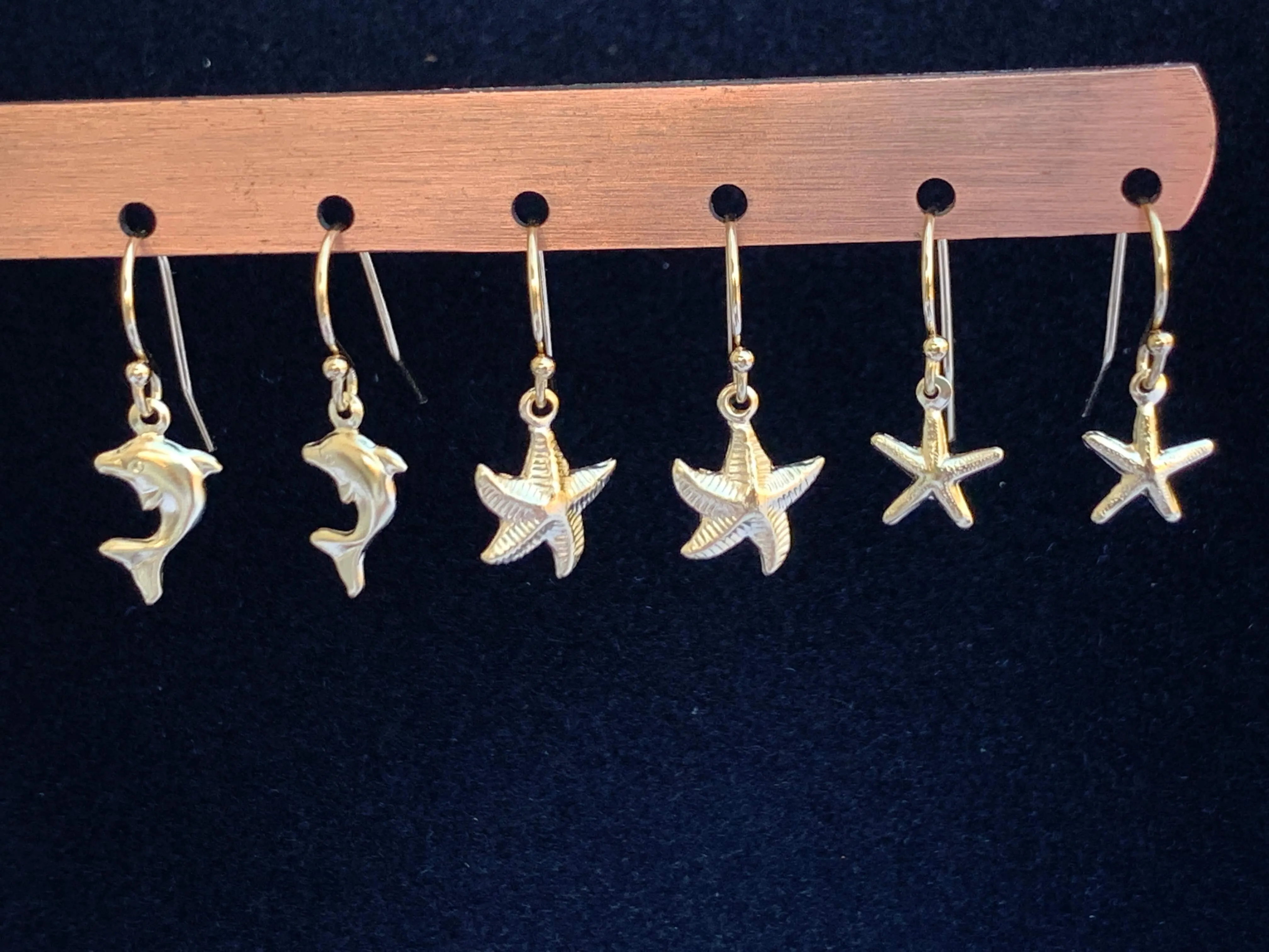 14kt Gold Filled Starfish, Heart or Dolphin Hook Earrings