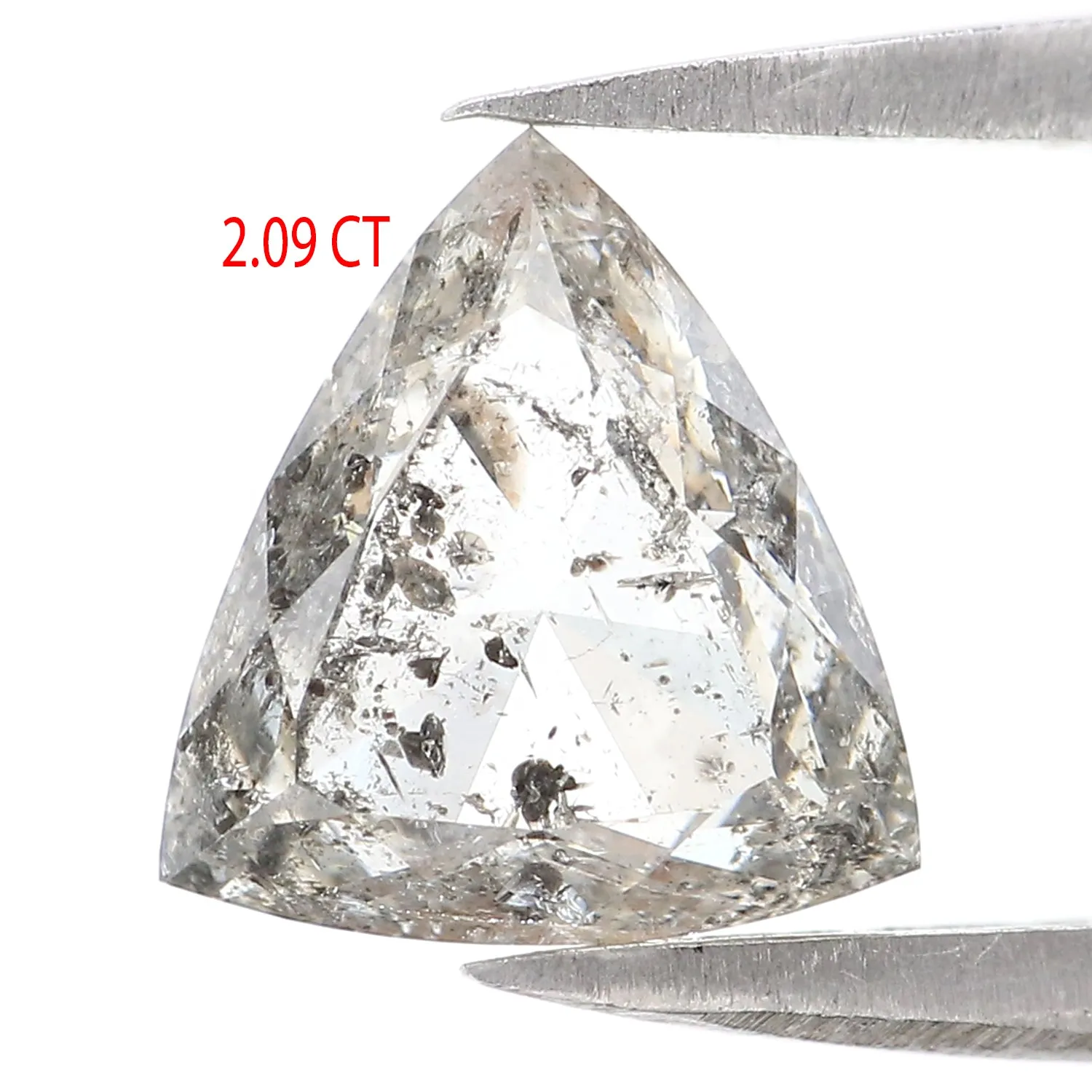 2.09 CT Natural Loose Triangle Shape Diamond White - G Triangle Cut Diamond 8.50 MM Natural White - G Color Triangle Rose Cut Di