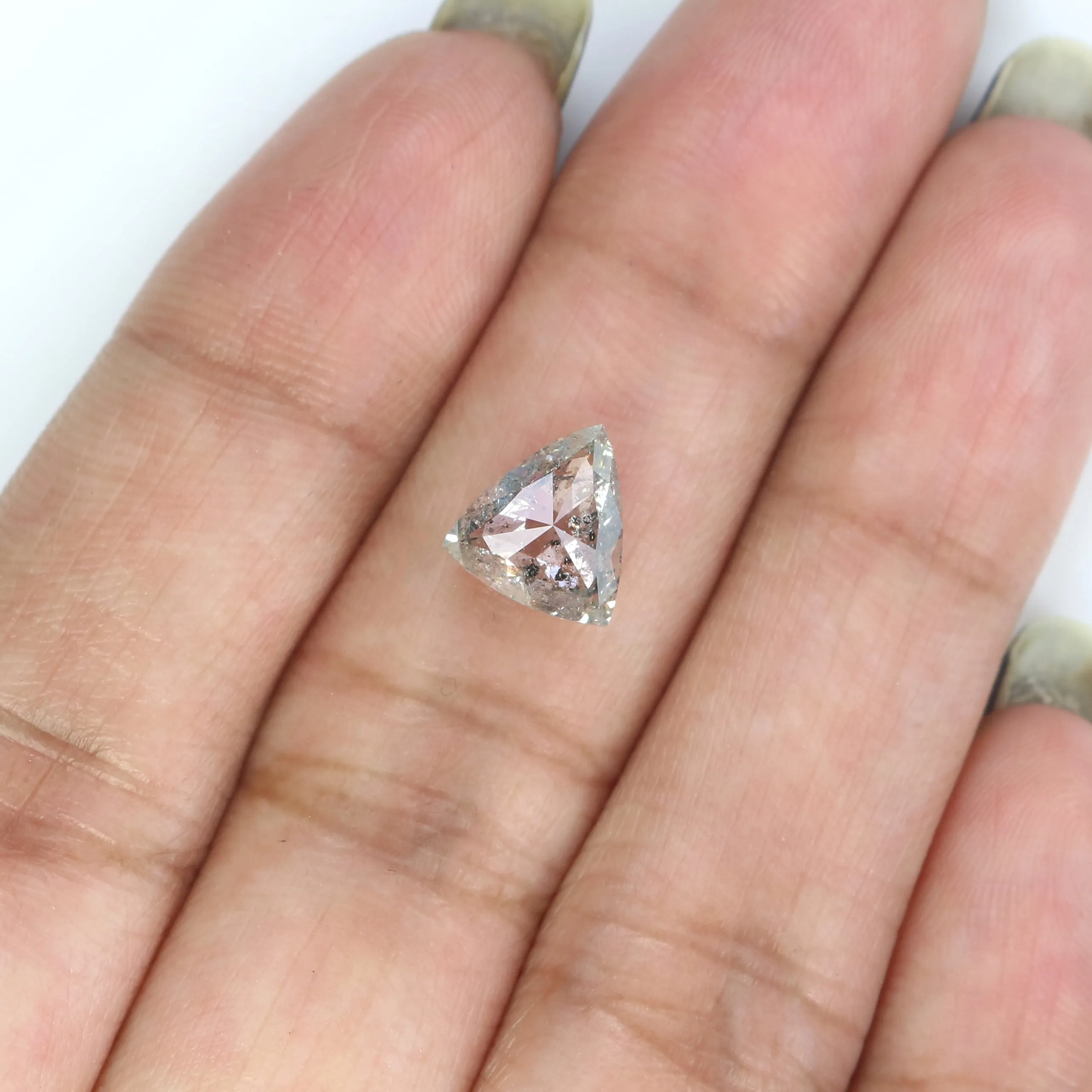 2.09 CT Natural Loose Triangle Shape Diamond White - G Triangle Cut Diamond 8.50 MM Natural White - G Color Triangle Rose Cut Di