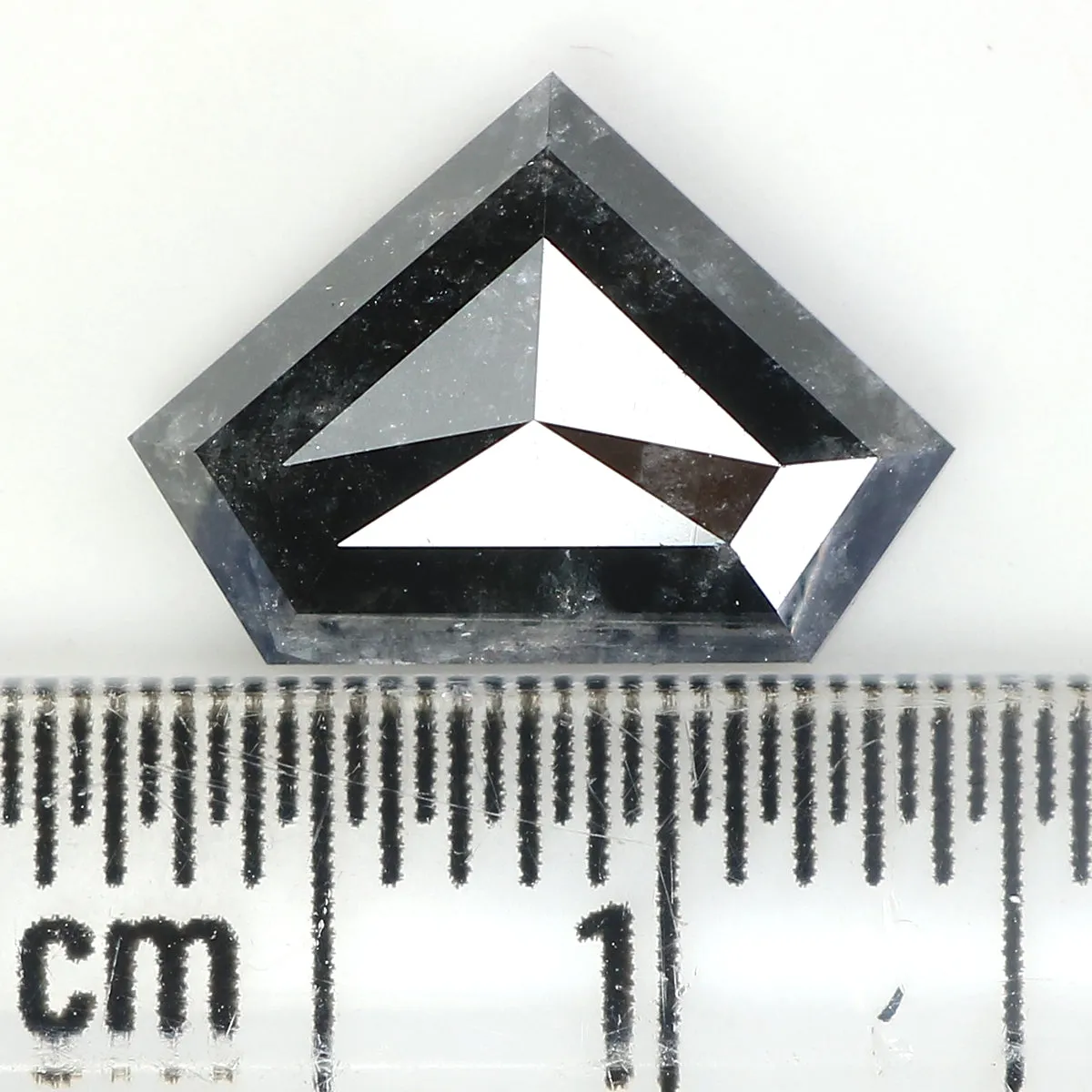 2.90 CT Natural Loose Shield Shape Diamond Salt And Pepper Shield Diamond 8.60 MM Natural Loose Black Color Shield Rose Cut Diam