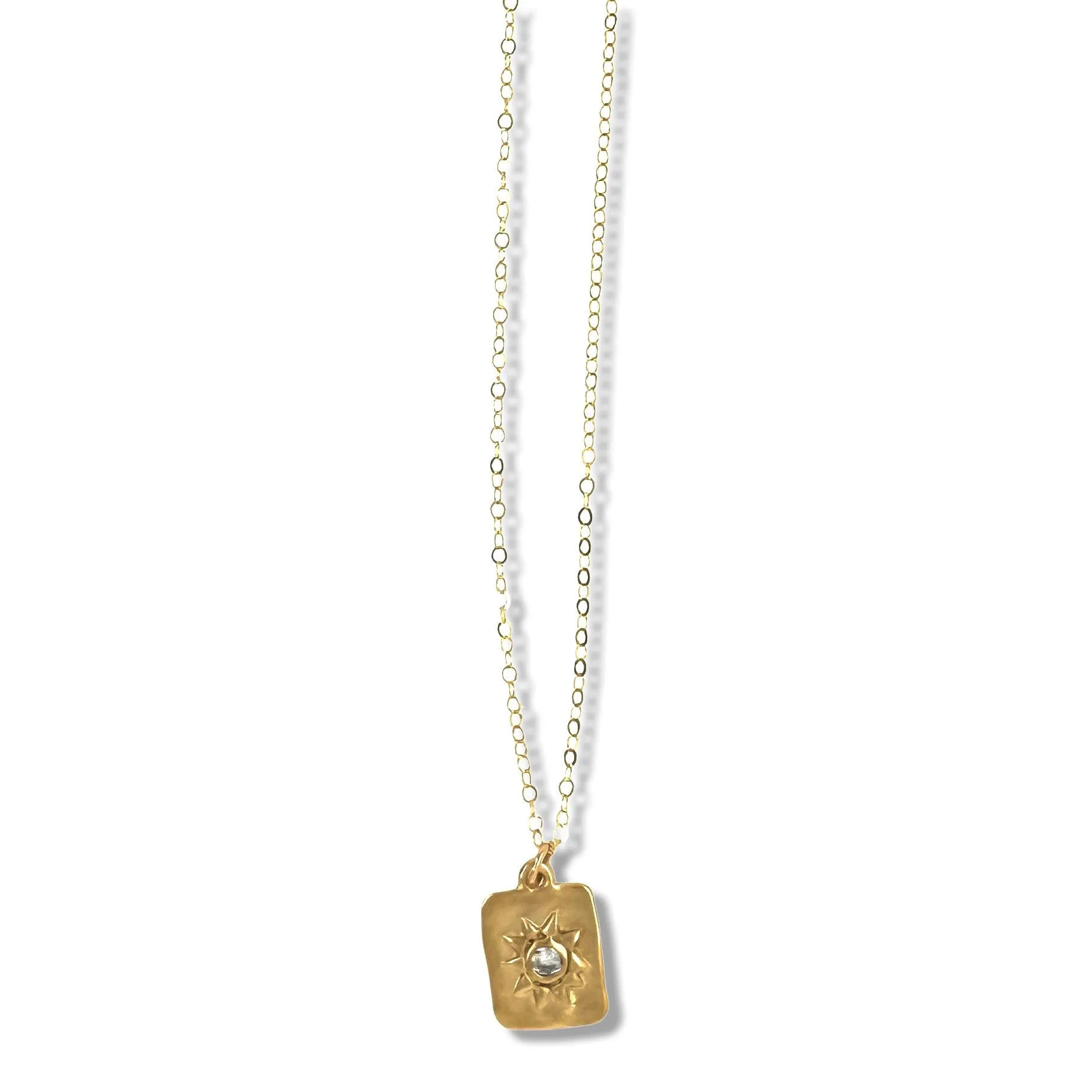 ASH DOG TAG NECKLACE IN GOLD