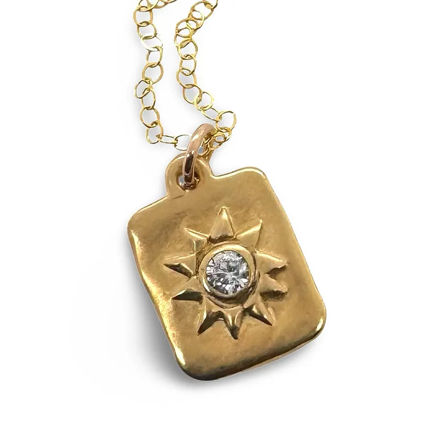 ASH DOG TAG NECKLACE IN GOLD