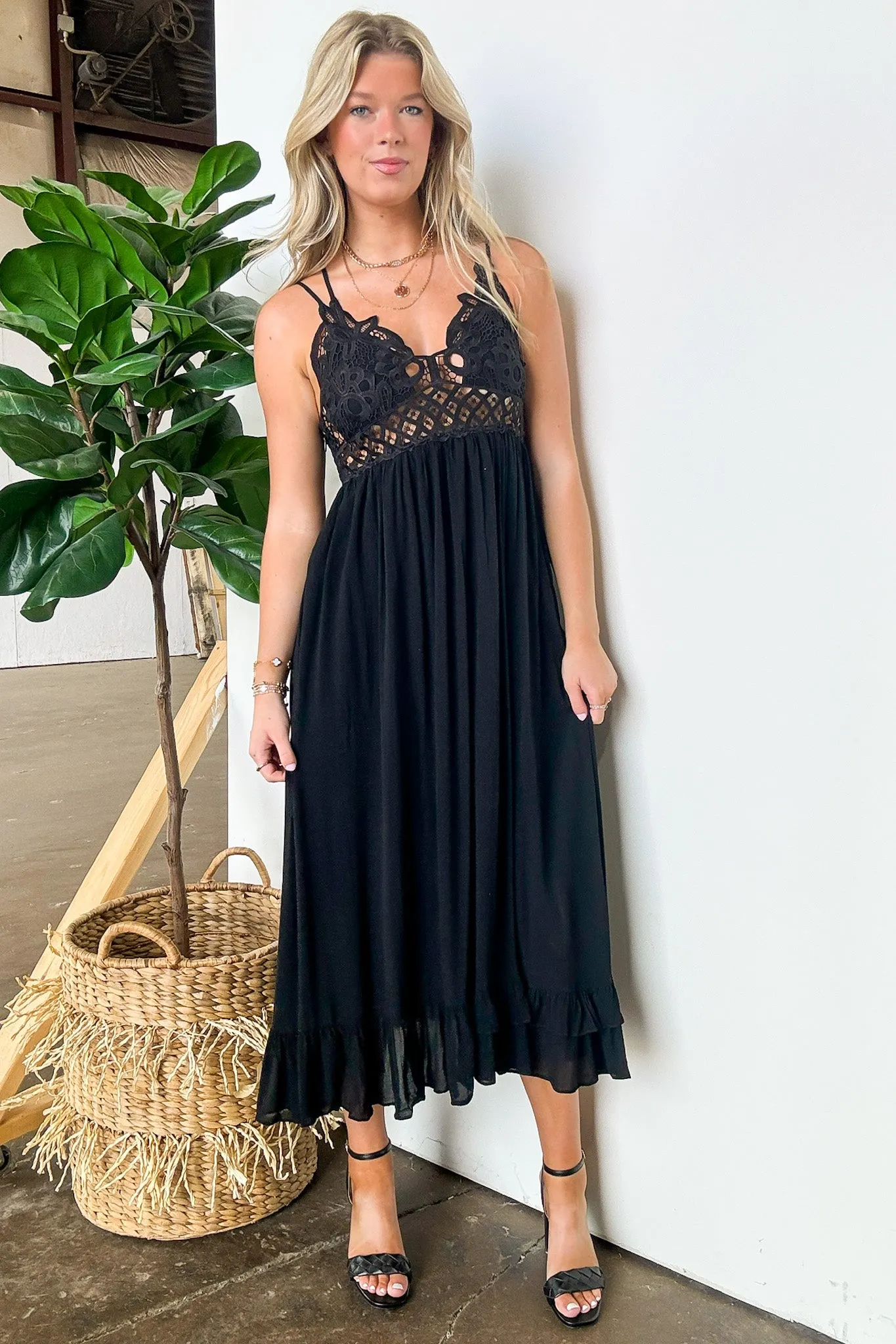 Aurelle Floral Crochet Lace Maxi Dress