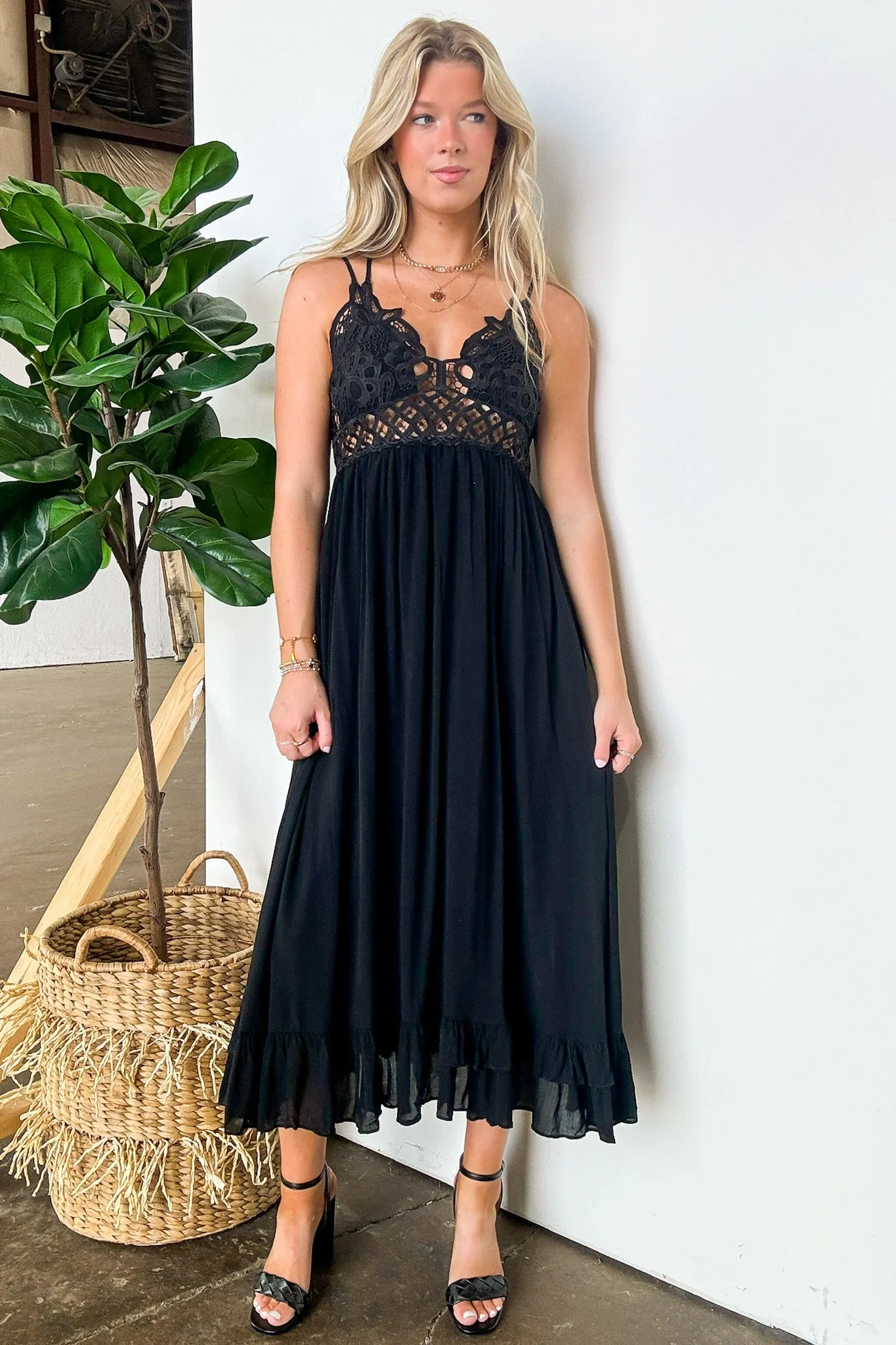 Aurelle Floral Crochet Lace Maxi Dress