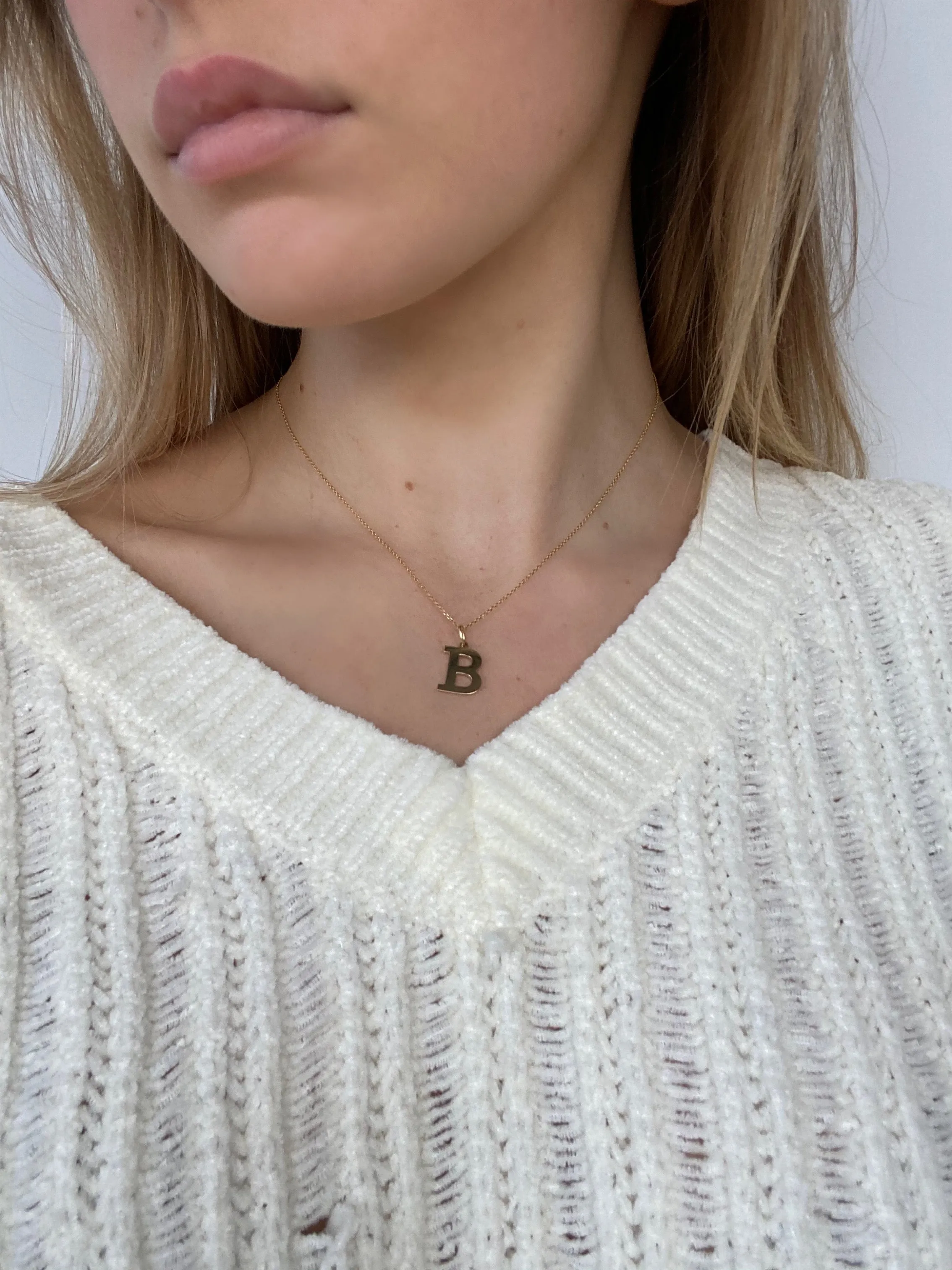 B Initial Necklace