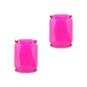 Barbie Theme Rectangle Epoxy Stud Earrings