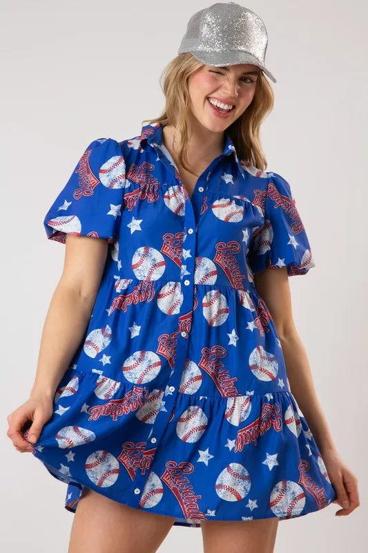 Baseball Print Dress