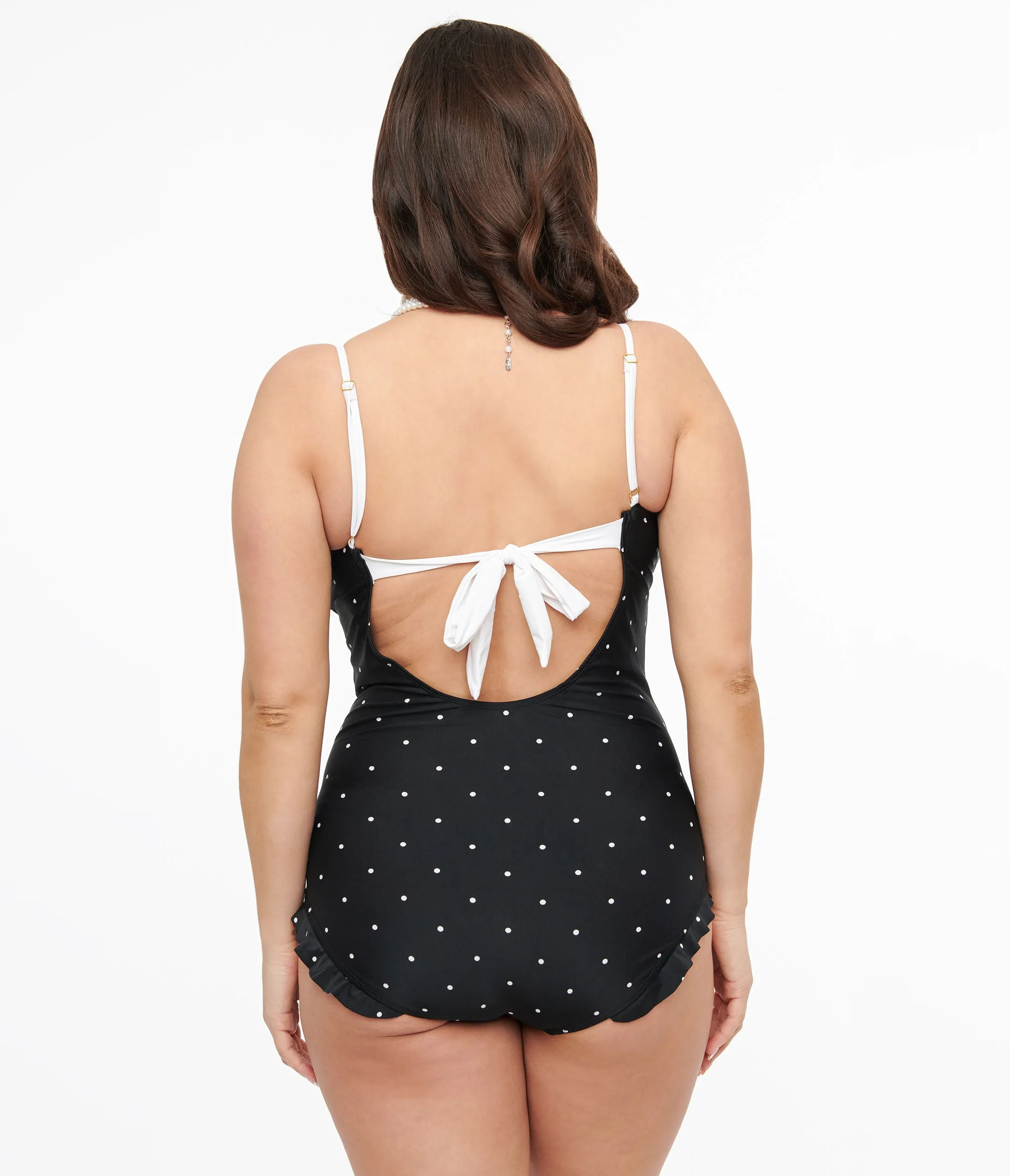 Black & White Dot One Piece Swimsuit