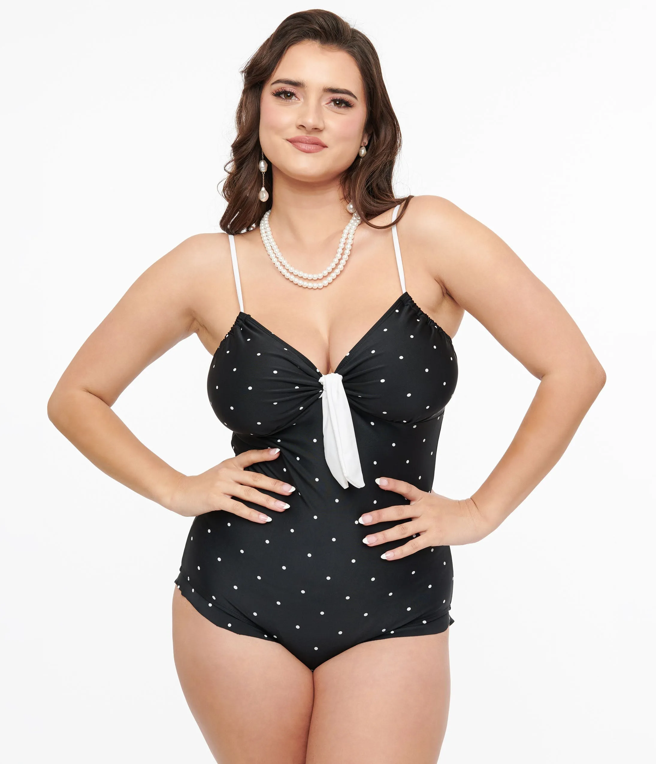 Black & White Dot One Piece Swimsuit