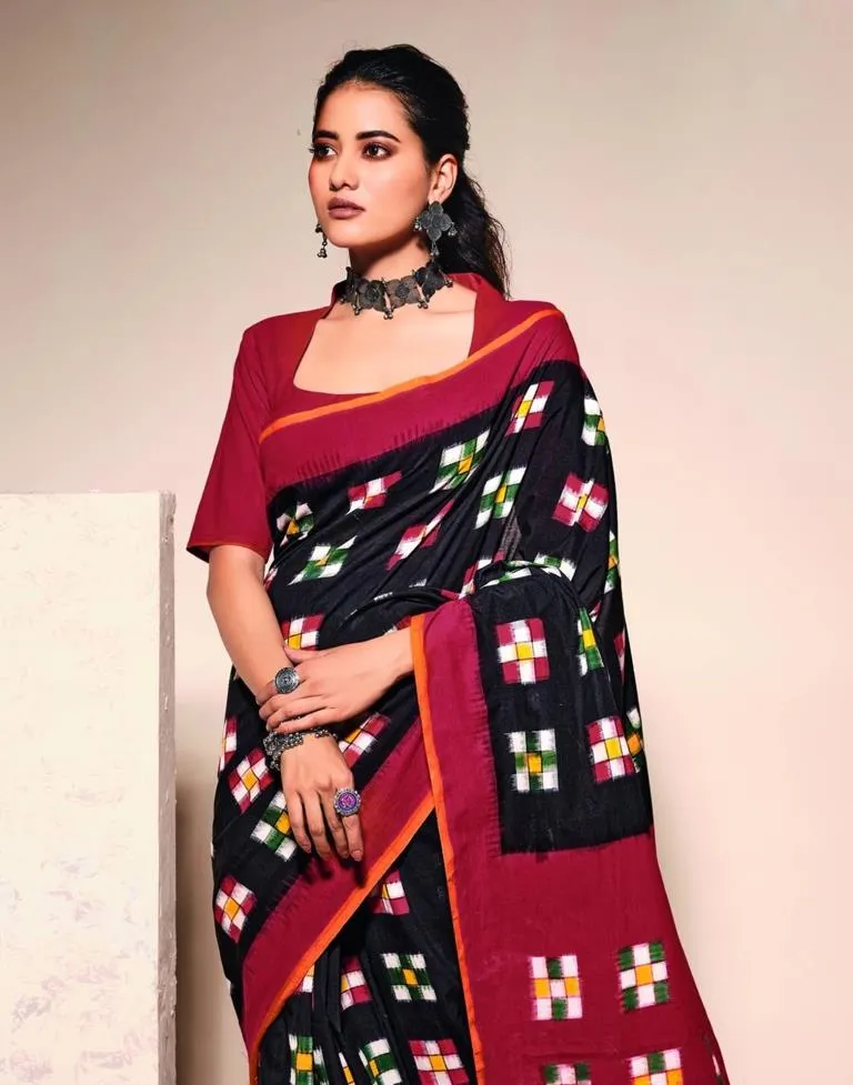 Black Cotton Saree