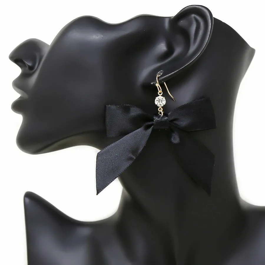 Bow Ribbon Dangle Earrings