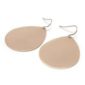 Brushed Teardrop Earrings Rose Gold Tone