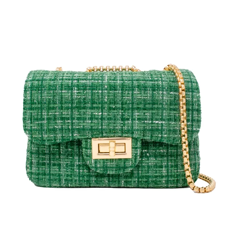 Classic Large Tweed Handbag / Green