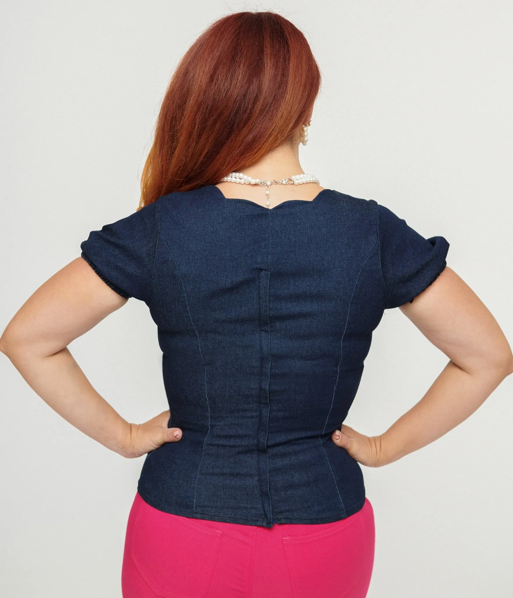 Collectif 1950s Denim Odrie Blouse