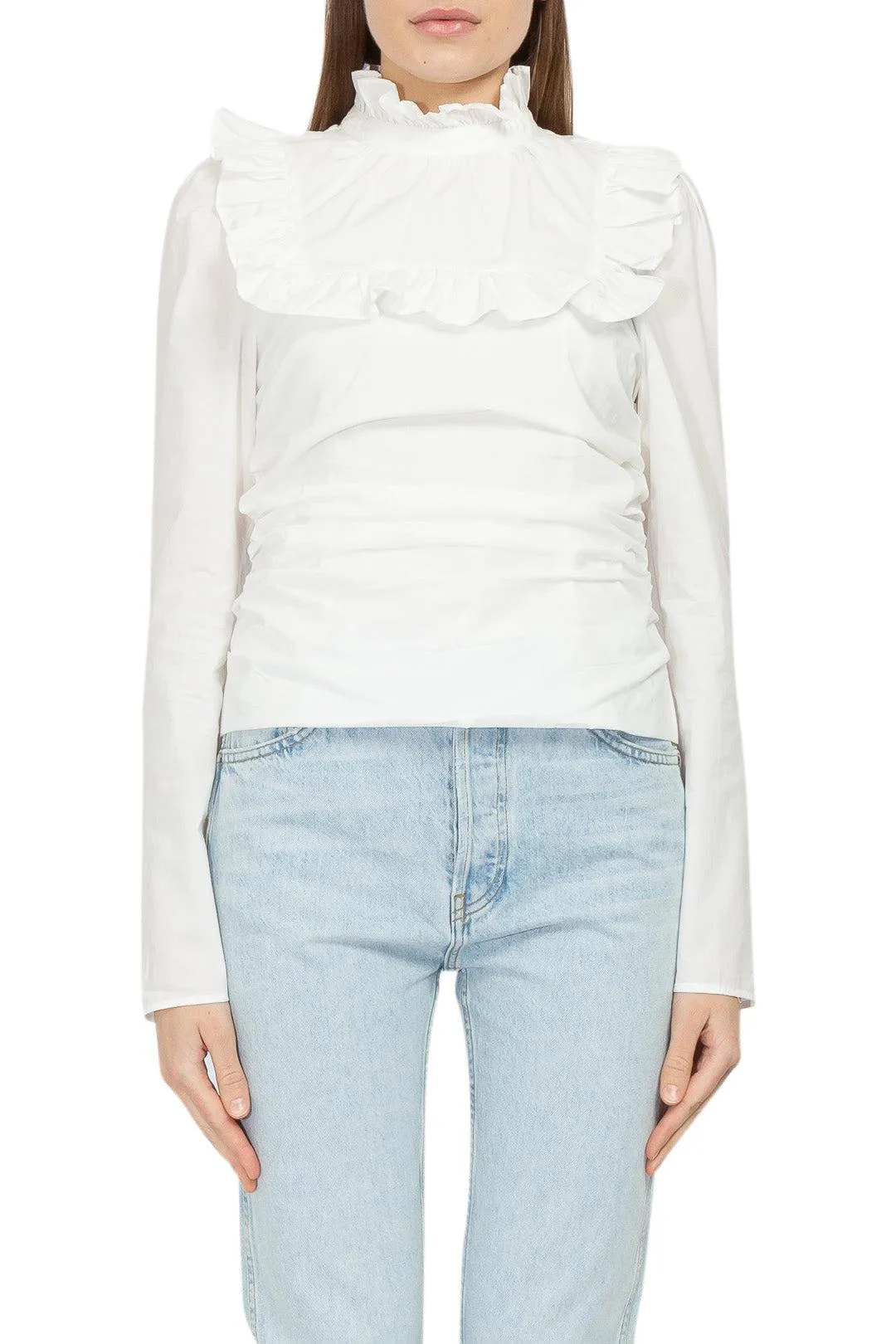 Cotton ruffled shirt