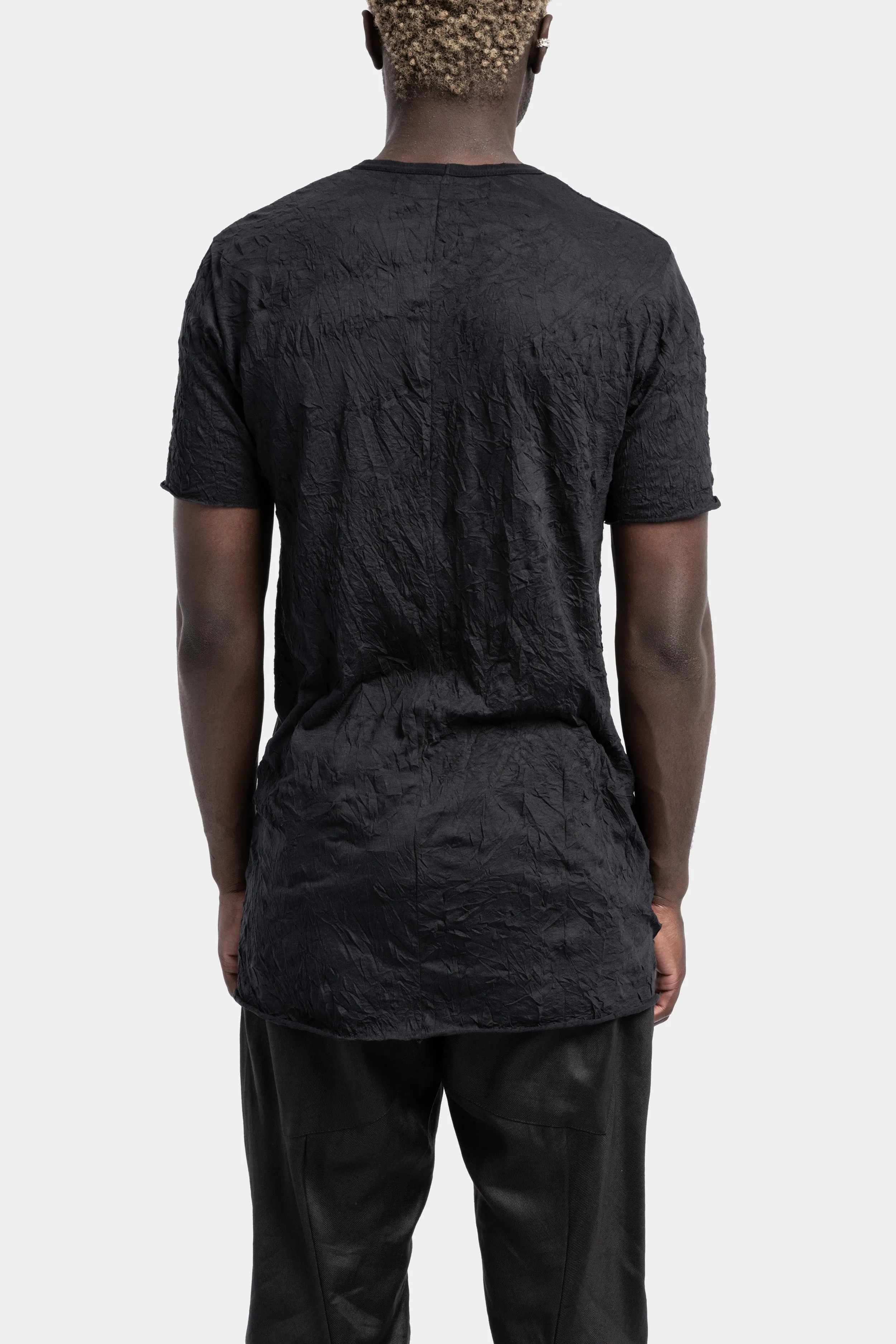 Crinkled lightweight tee, Black