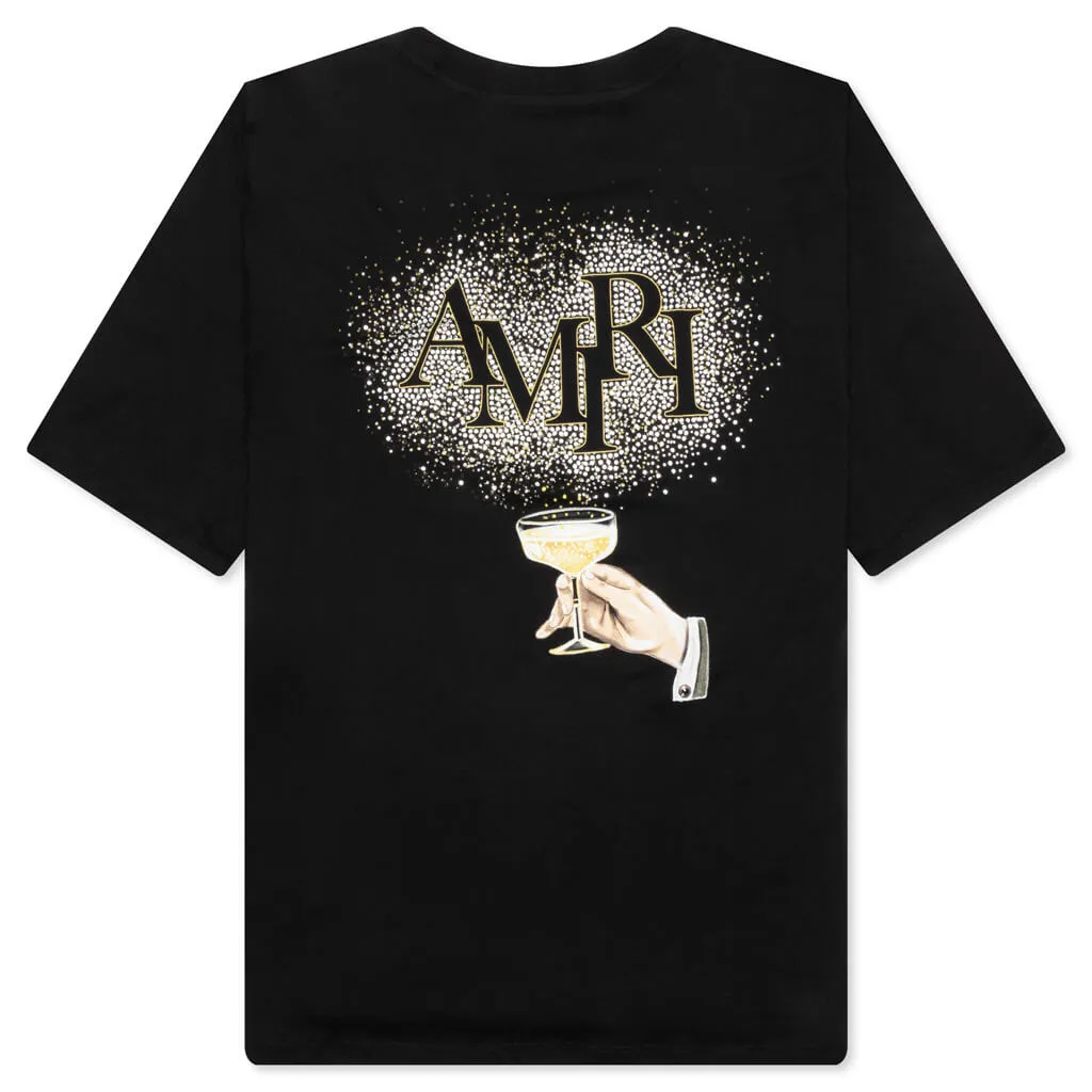 Crystal Champagne Tee - Black