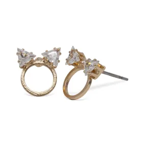 Cubic Zirconia Stud Earrings Gold Plated