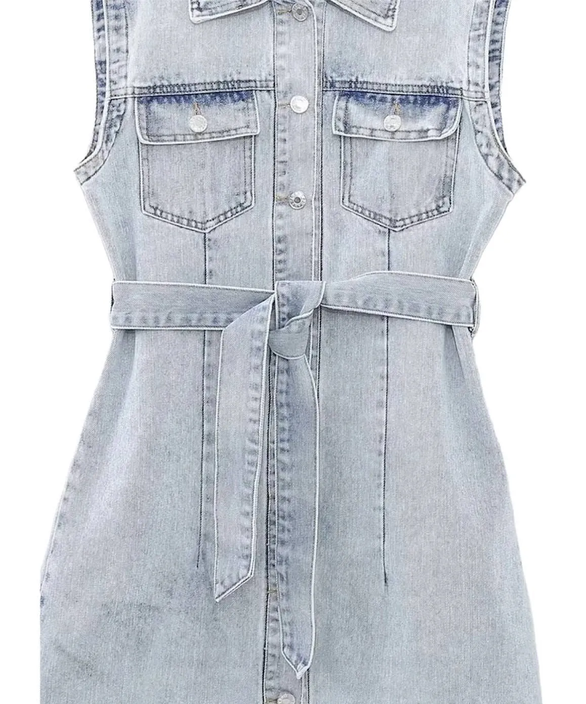 Denim Sleeveless Mini Dress