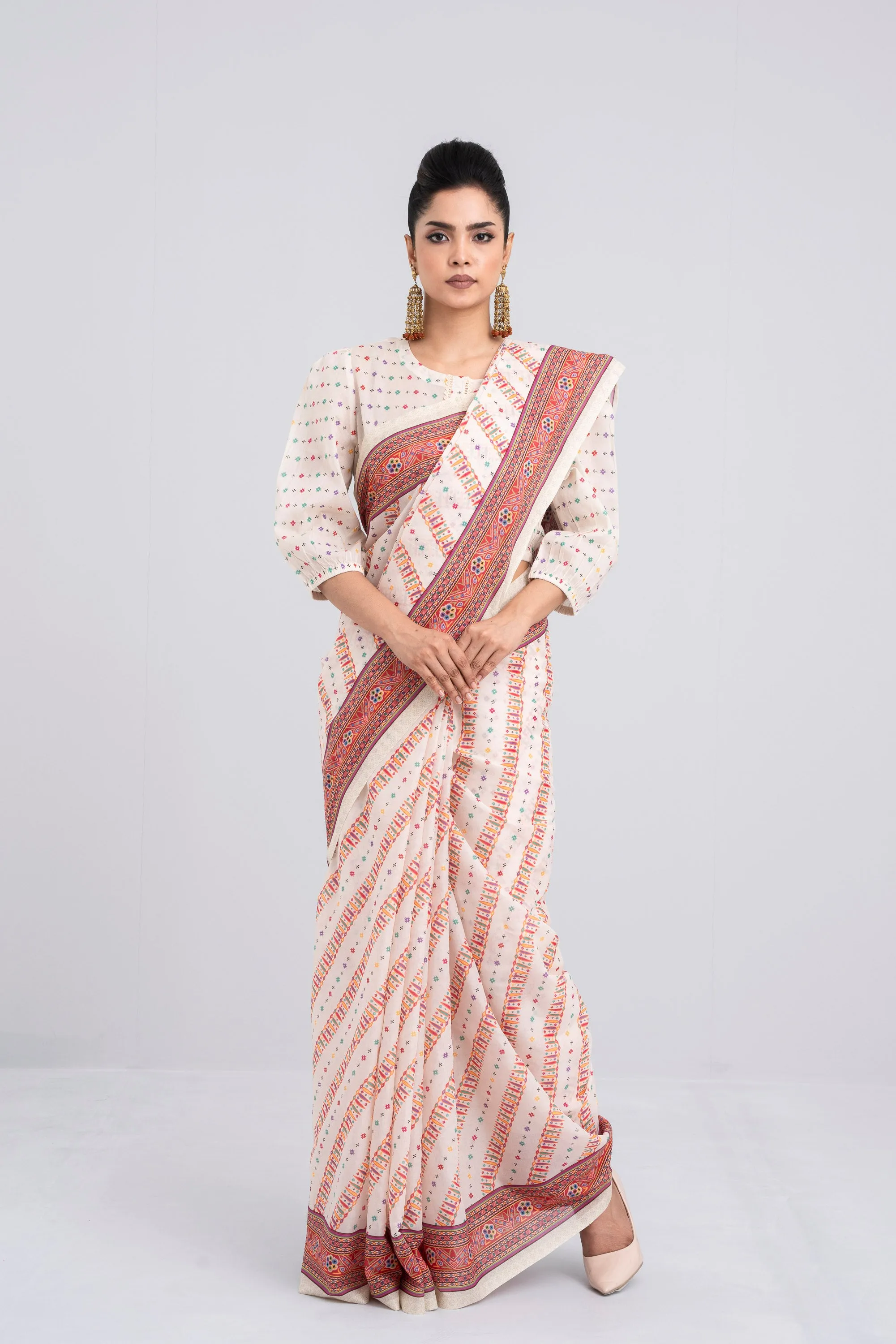 Digital Printed Cotton Saree