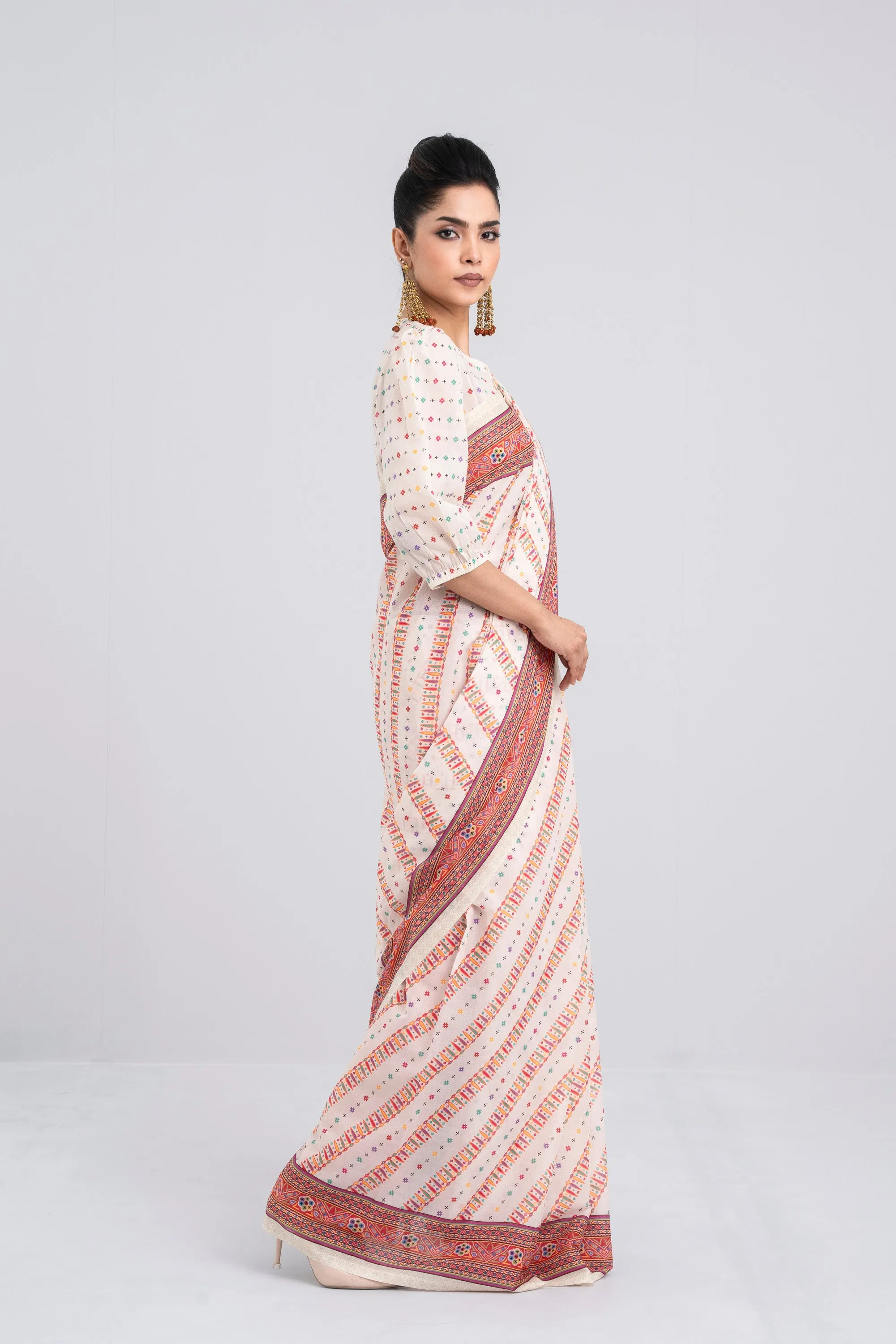 Digital Printed Cotton Saree