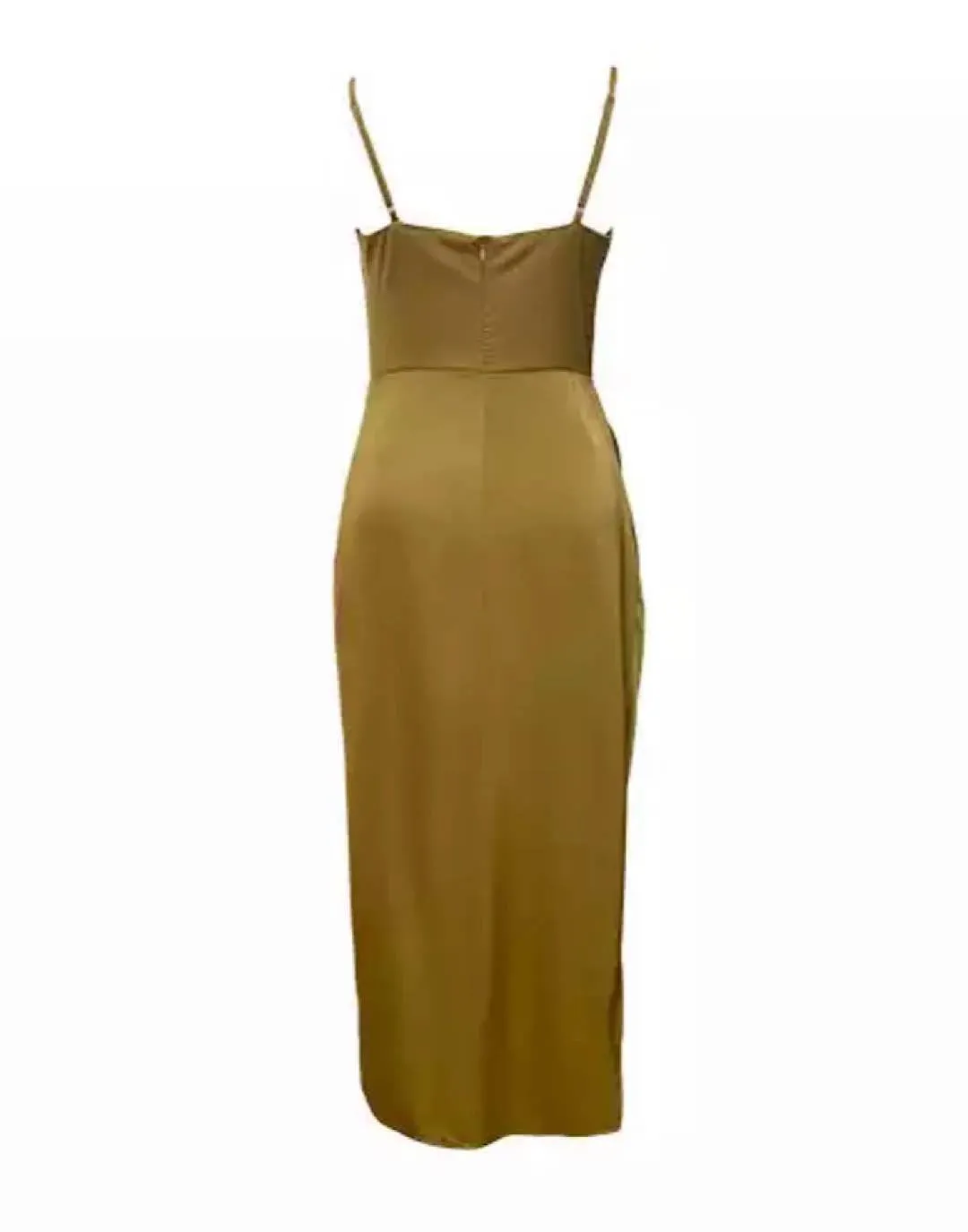 Draped Cleavage Midi Dress