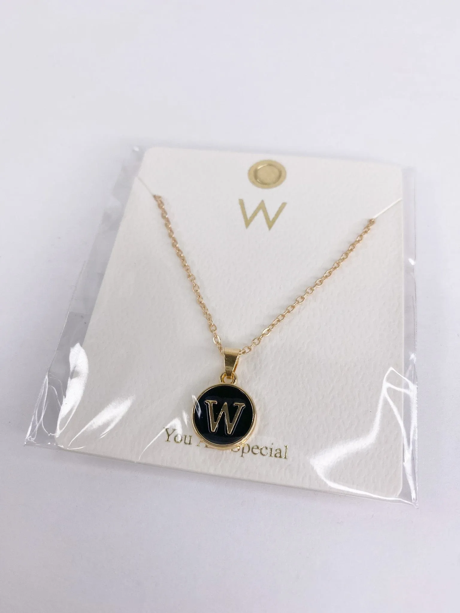 Enamel Initial Necklace