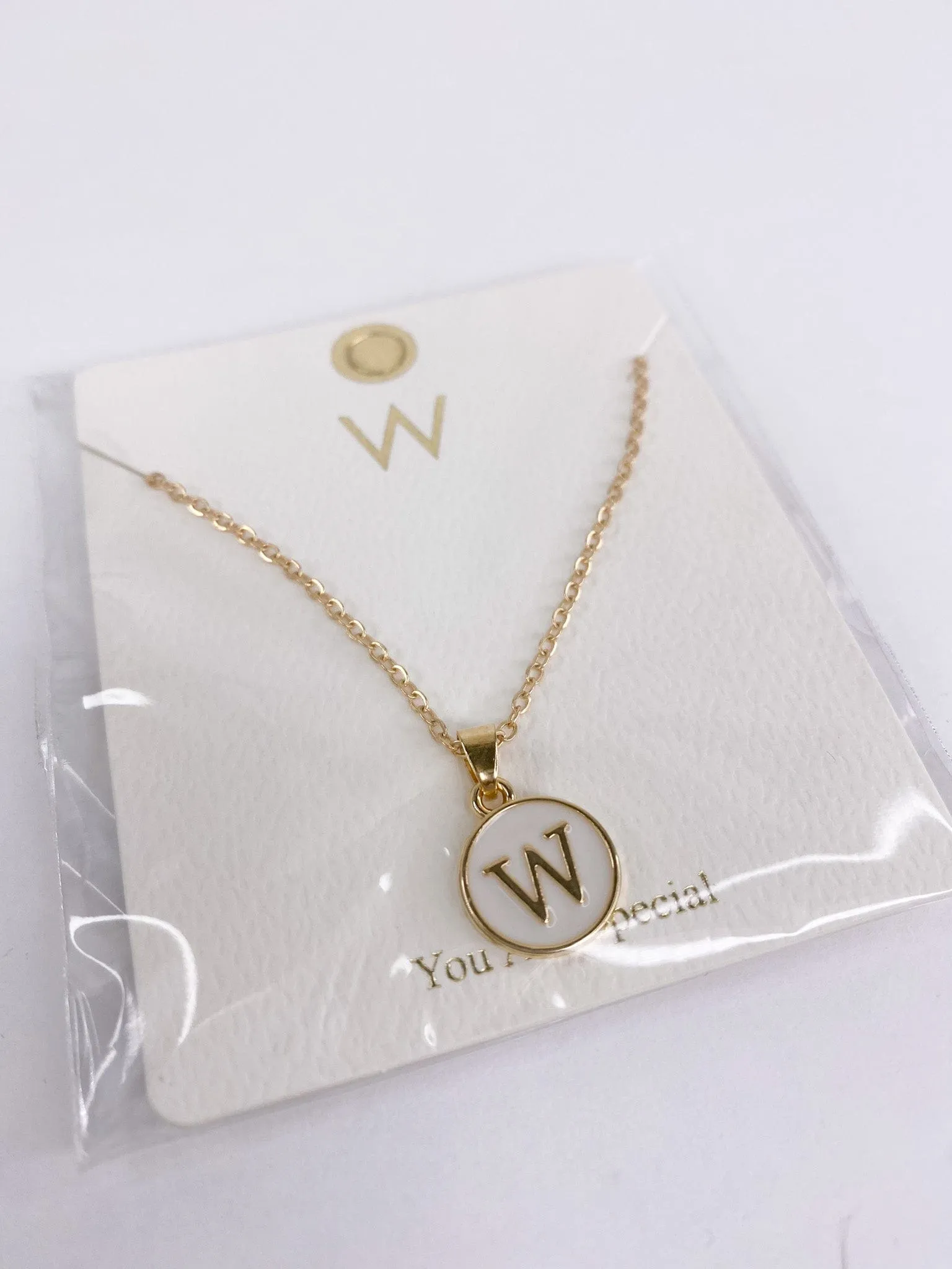 Enamel Initial Necklace